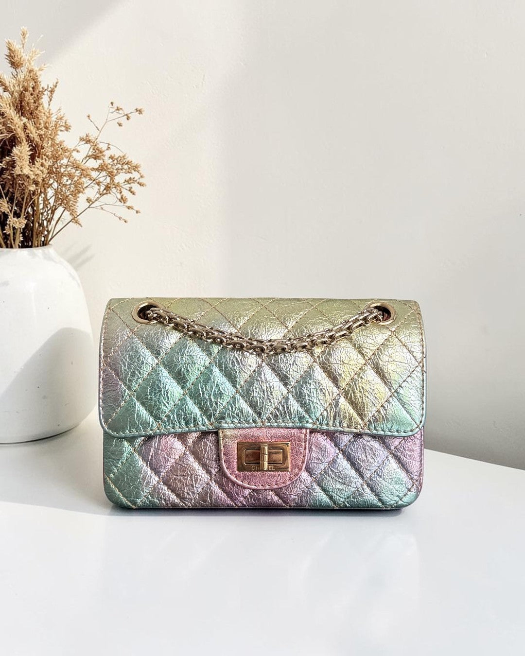 Chanel 2.55 Reissue Flap Mini - 20CM 20A Rainbow Metallic Distressed Calfskin LGHW
