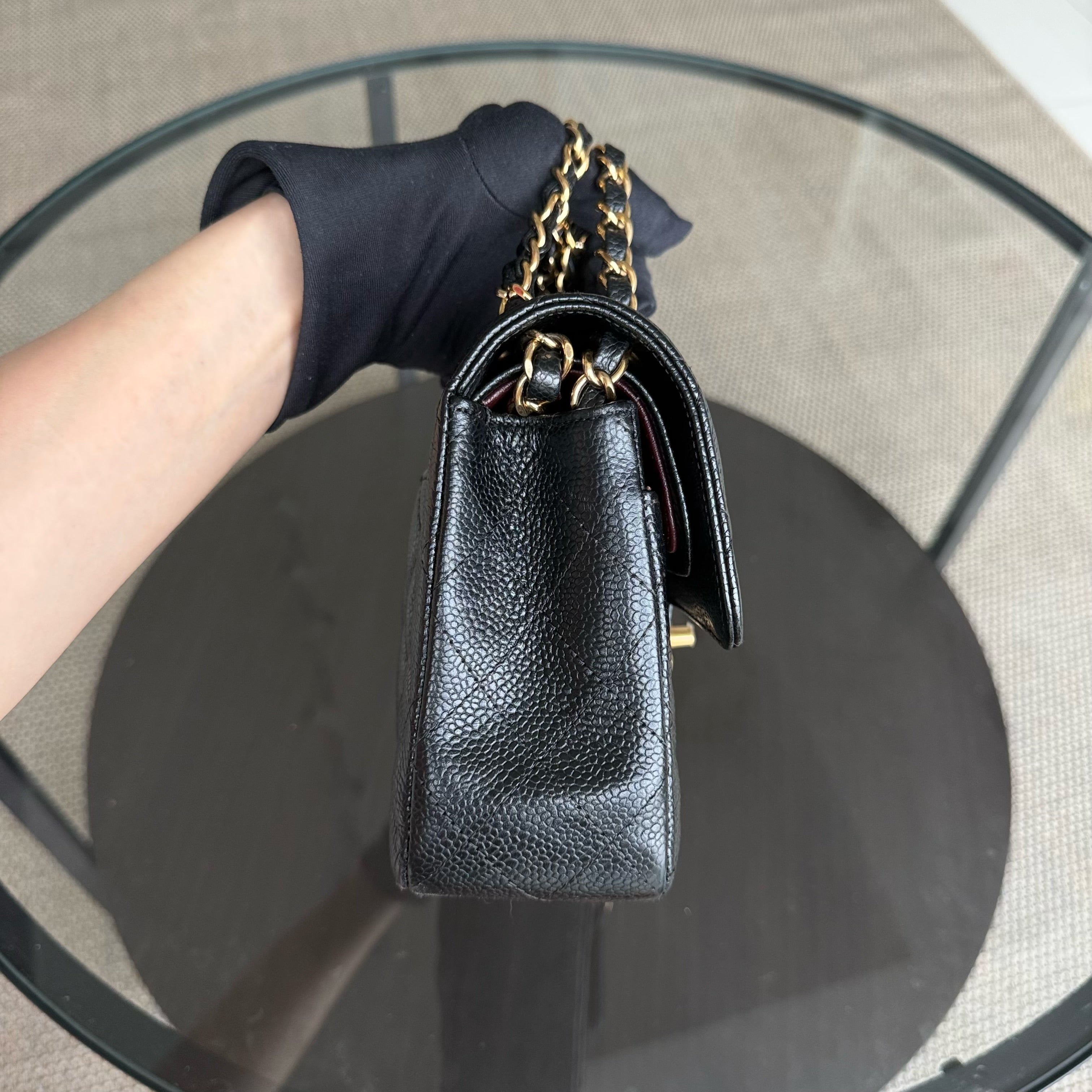 Chanel Classic Flap Small - Caviar 23CM Quilted Black Gold Hardware Series 24