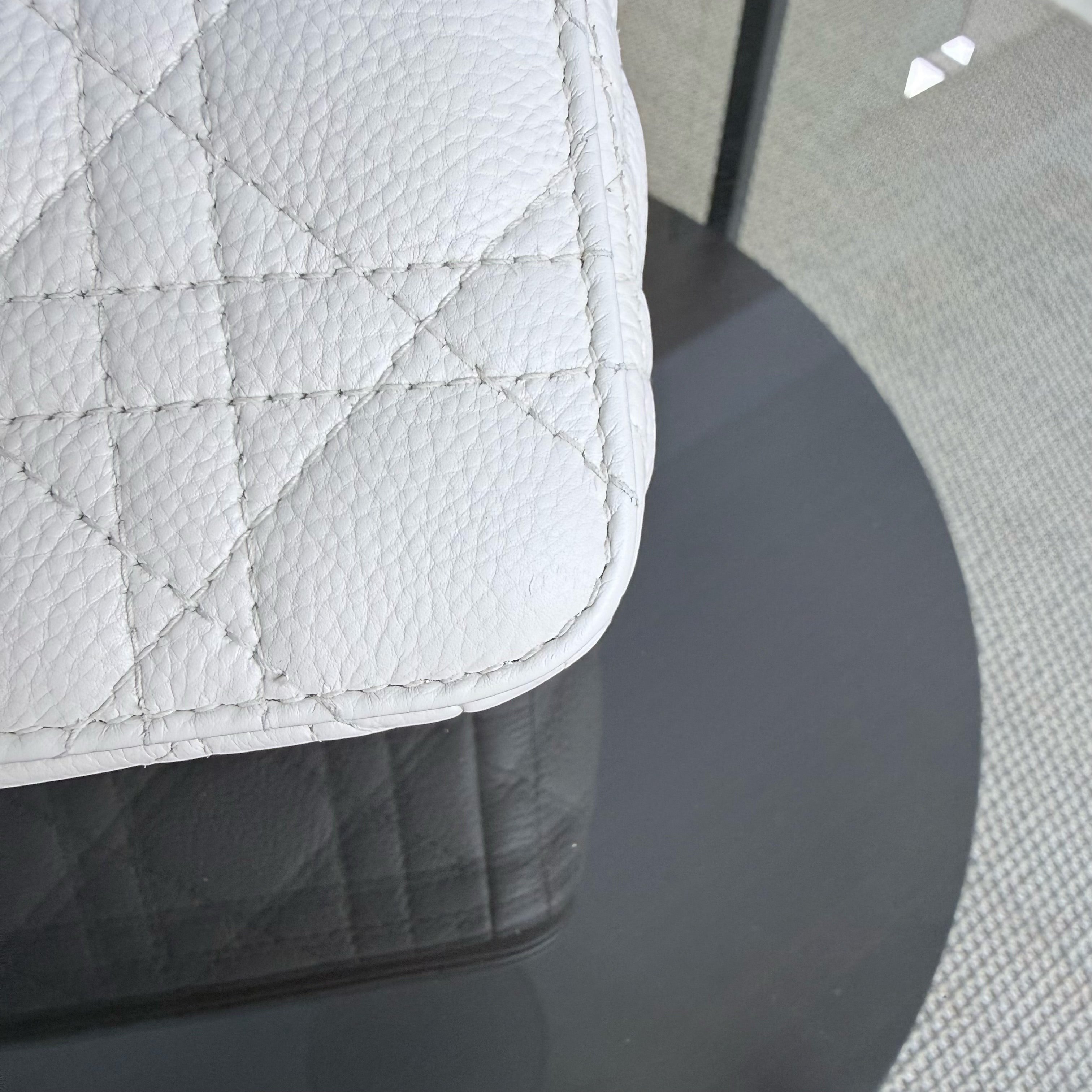 Dior Caro Small - Cannage Grained Calfskin White Gold Hardware