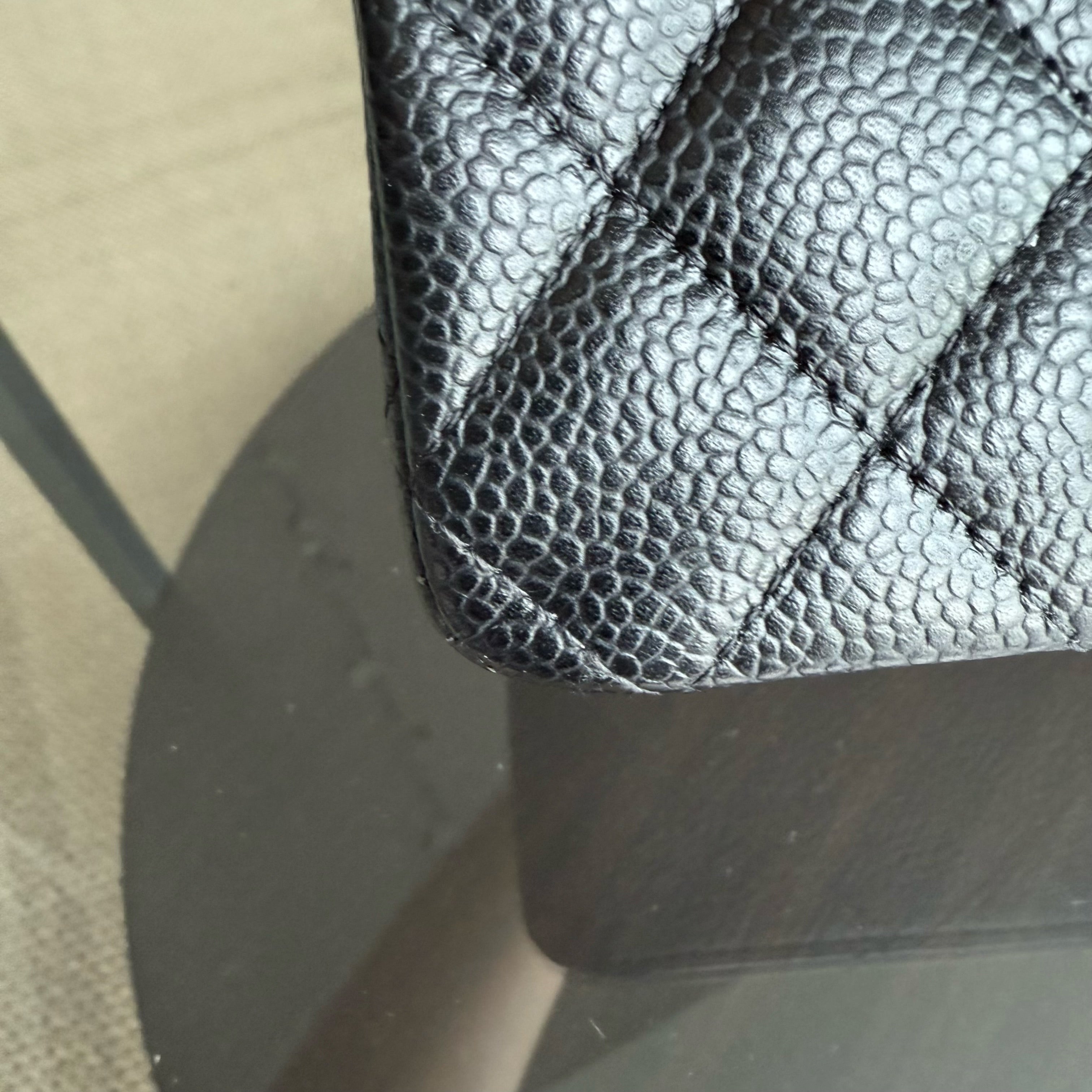 Chanel Classic Flap Medium - Caviar 25CM Quilted Black Gold Hardware Series 17