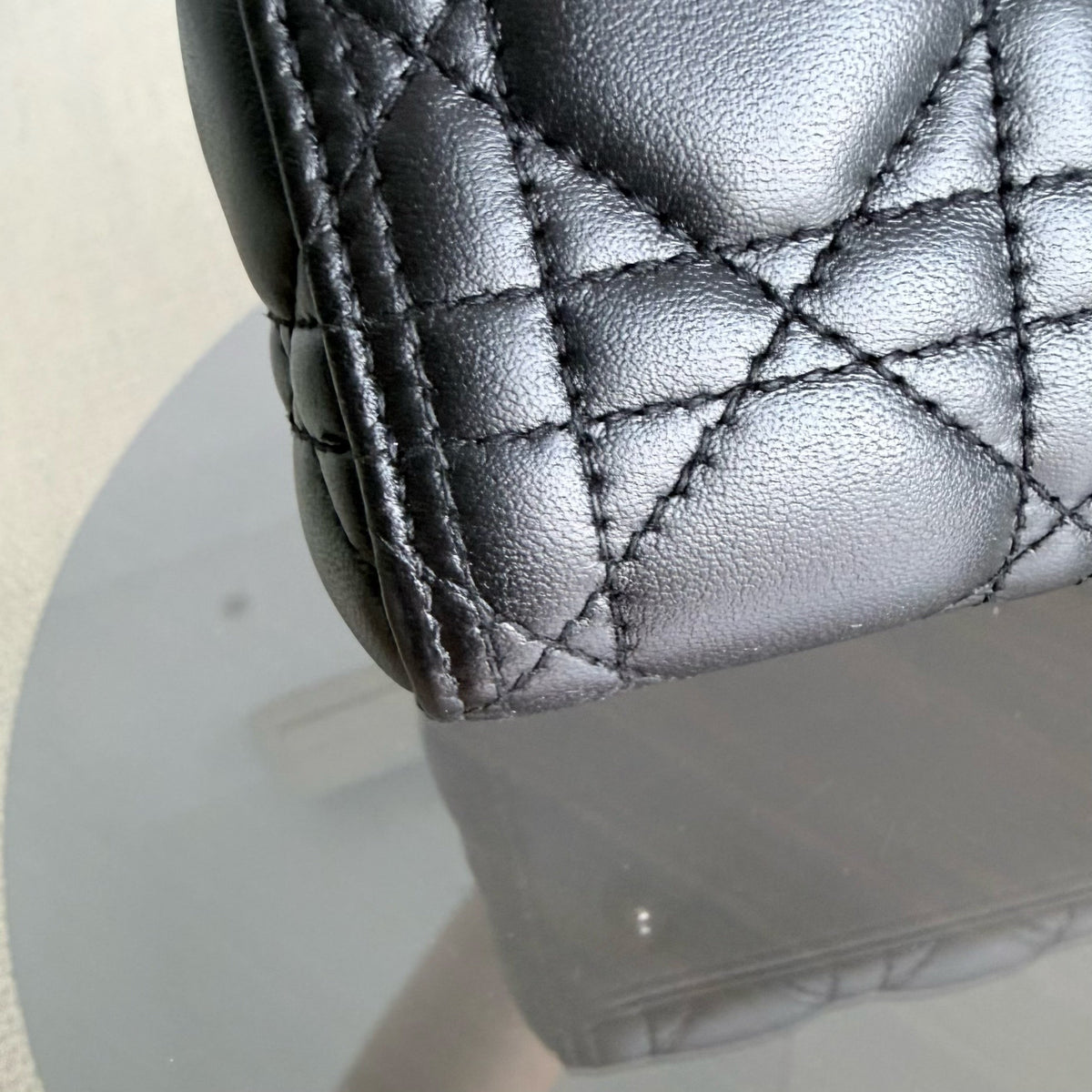 Dior Lady Medium - Flap Open Cannage Lambskin Black Gold Hardware NO STRAP