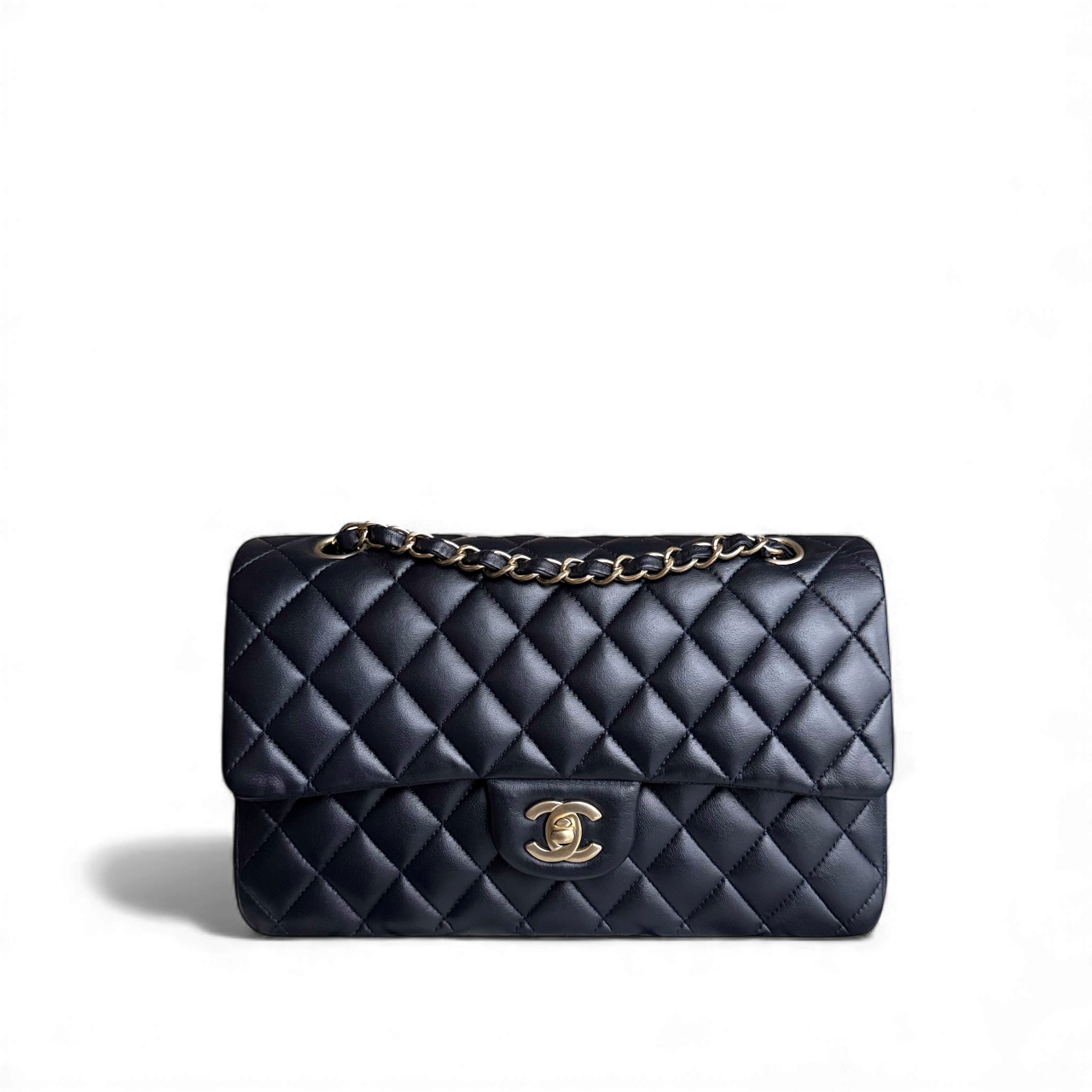Chanel Classic Flap Medium - 25CM Quilted Lambskin Midnight Blue Gold Hardware Series 20
