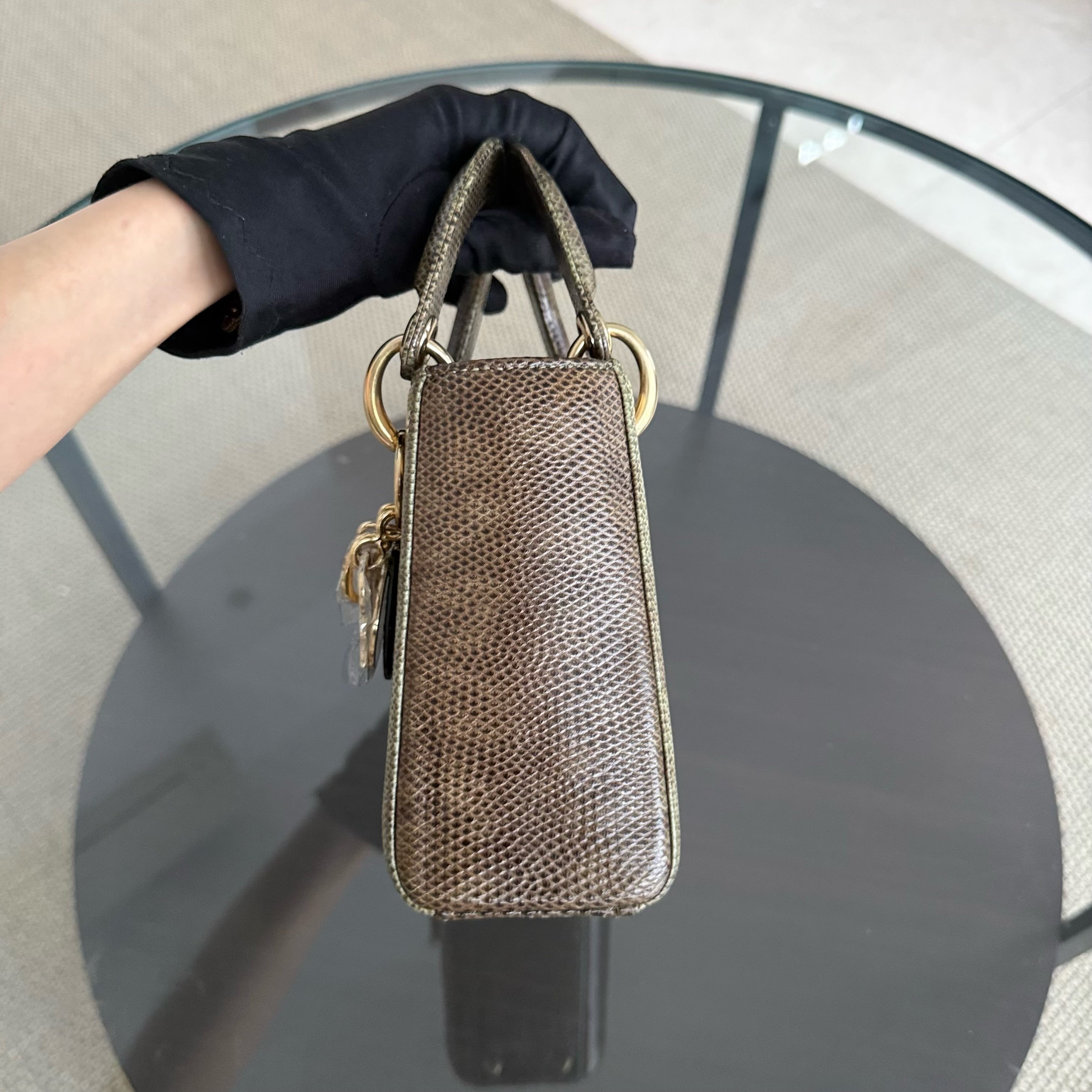 Dior Lady Mini - Exotic Lizard Gold Hardware