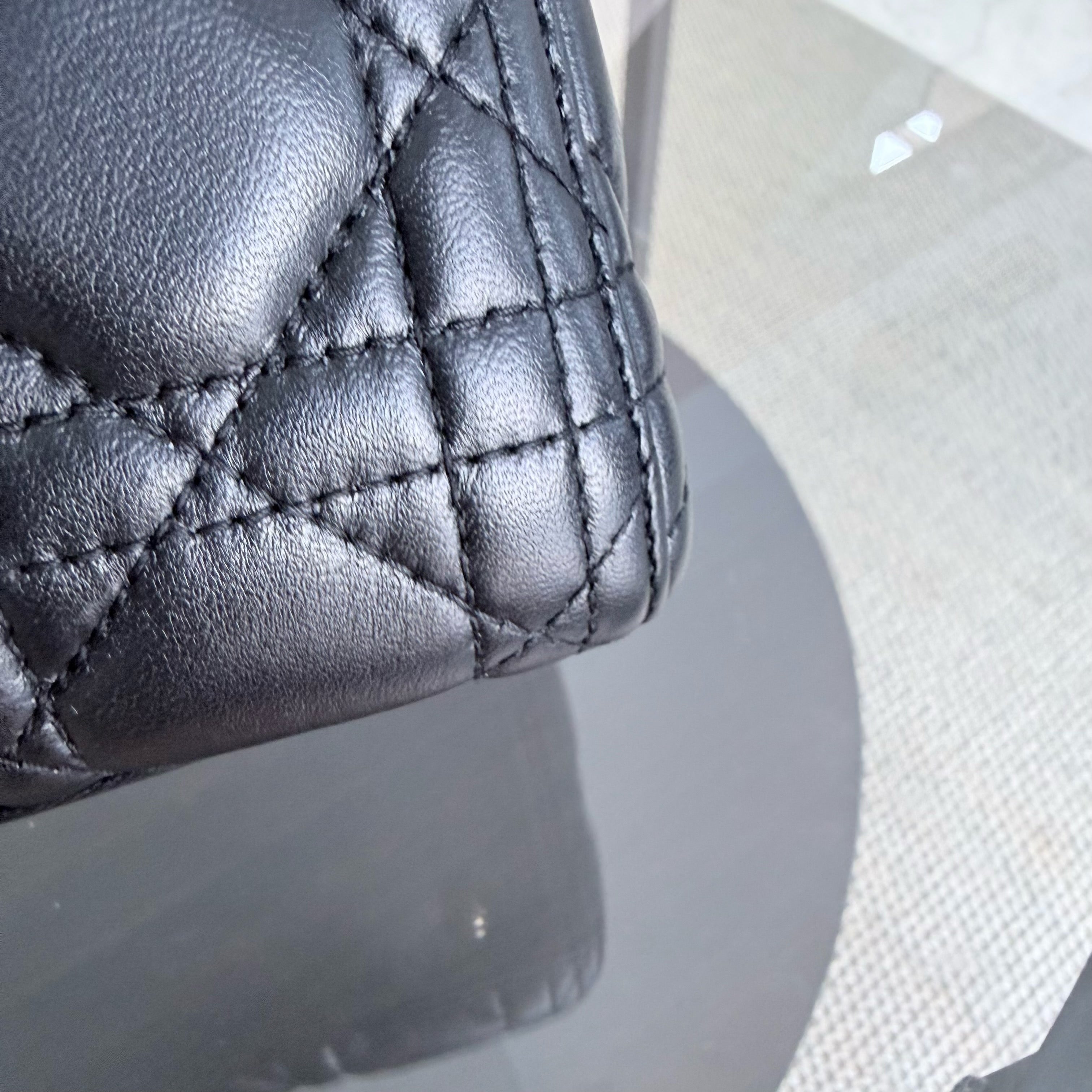 Dior Lady Medium - Cannage Lambskin Black Gold Hardware Adjustable Strap