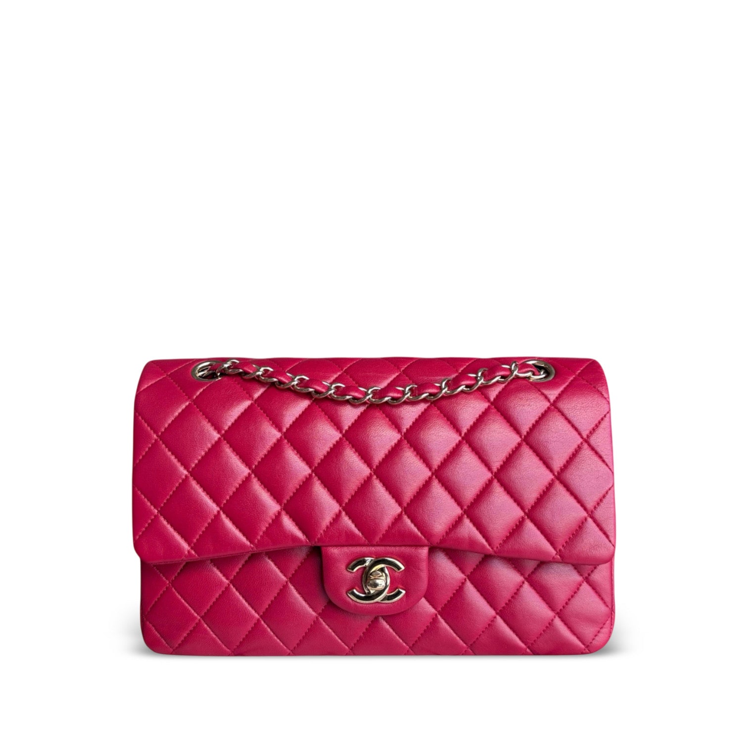 Chanel Classic Flap Medium - Quilted Lambskin 25CM Red Gold Hardware Series 23