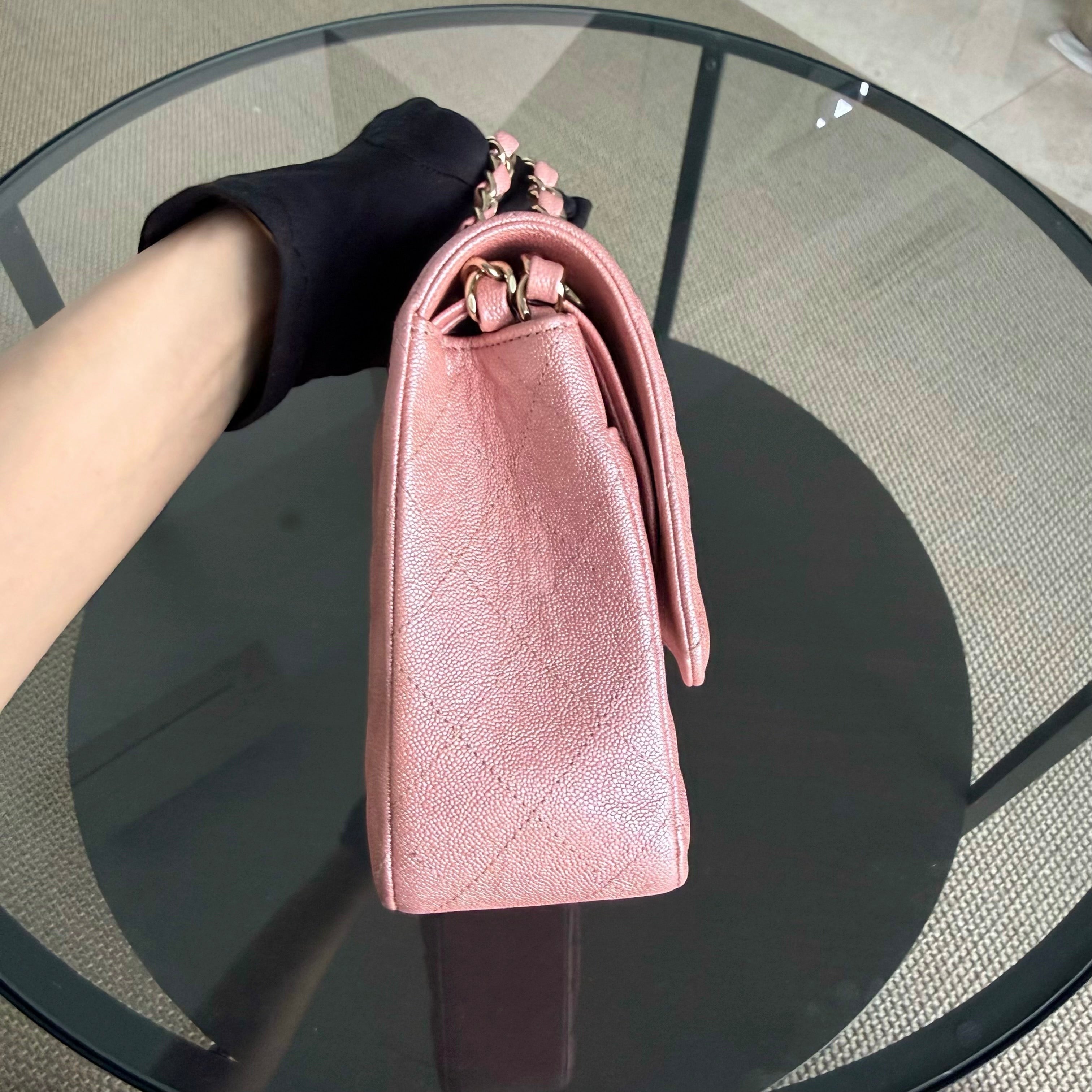 Chanel Classic Flap Medium - 25CM Quilted Caviar Light Pink Gold Hardware Series 27