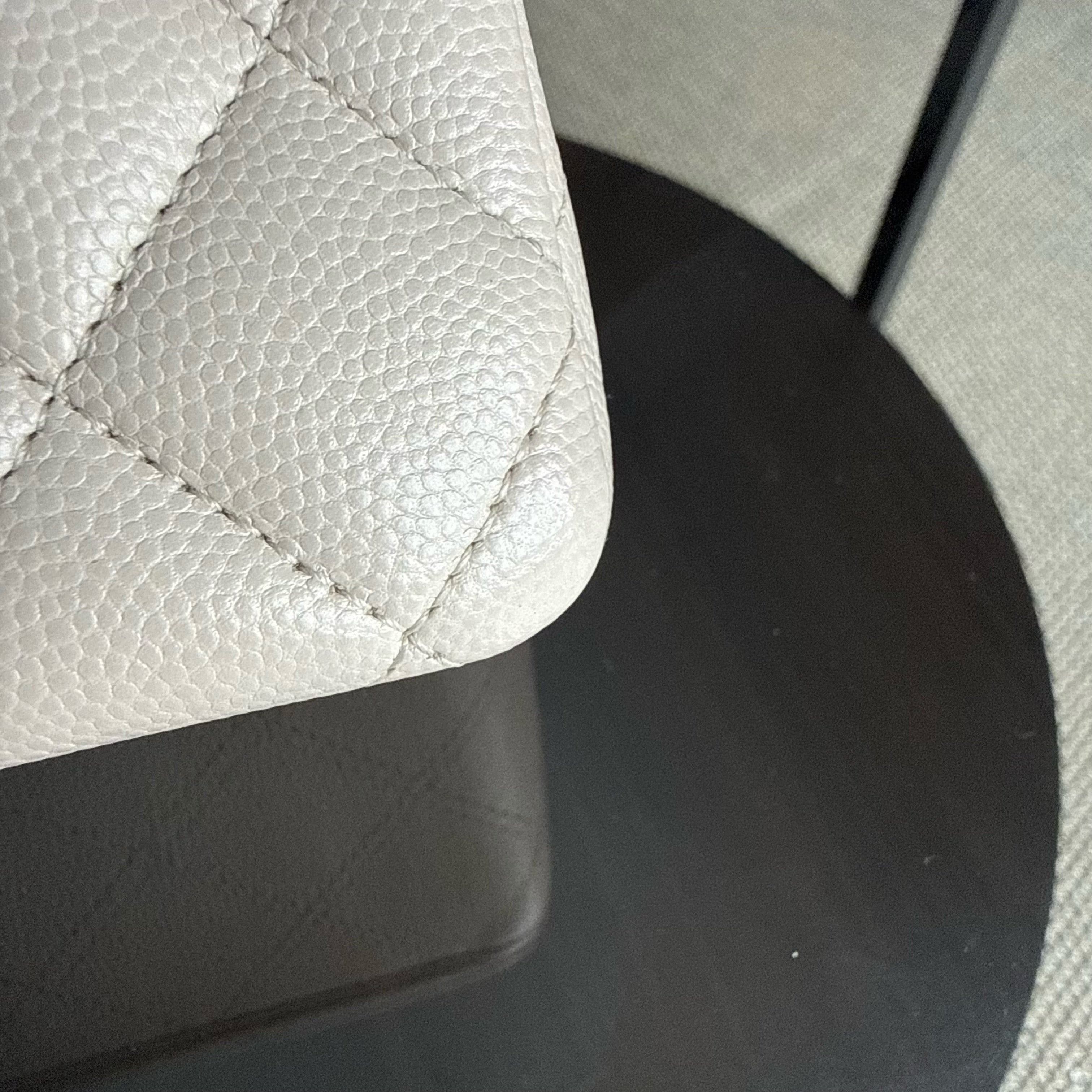 Chanel Classic Flap Medium - Caviar 25CM Quilted Double Flap Light Gray Grey Silver Hardware Series 26