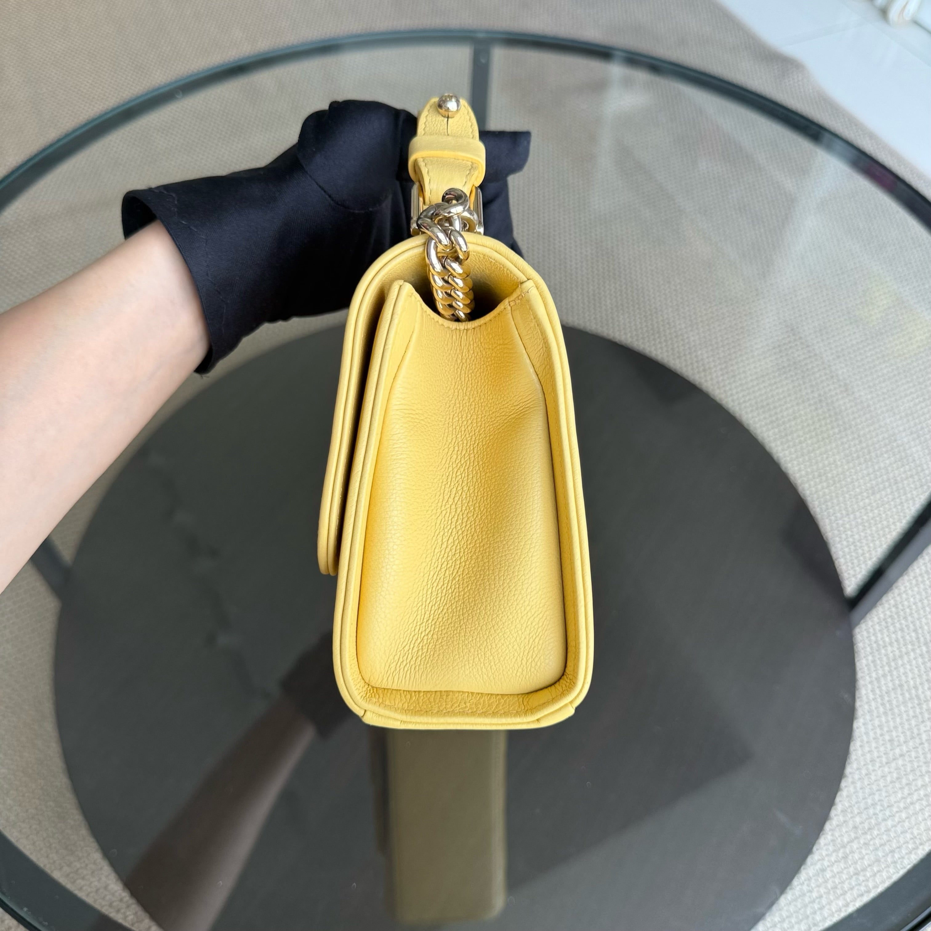 Chanel Label Click Small - Quilted Grained Calfskin Yellow Gold Hardware Series 23