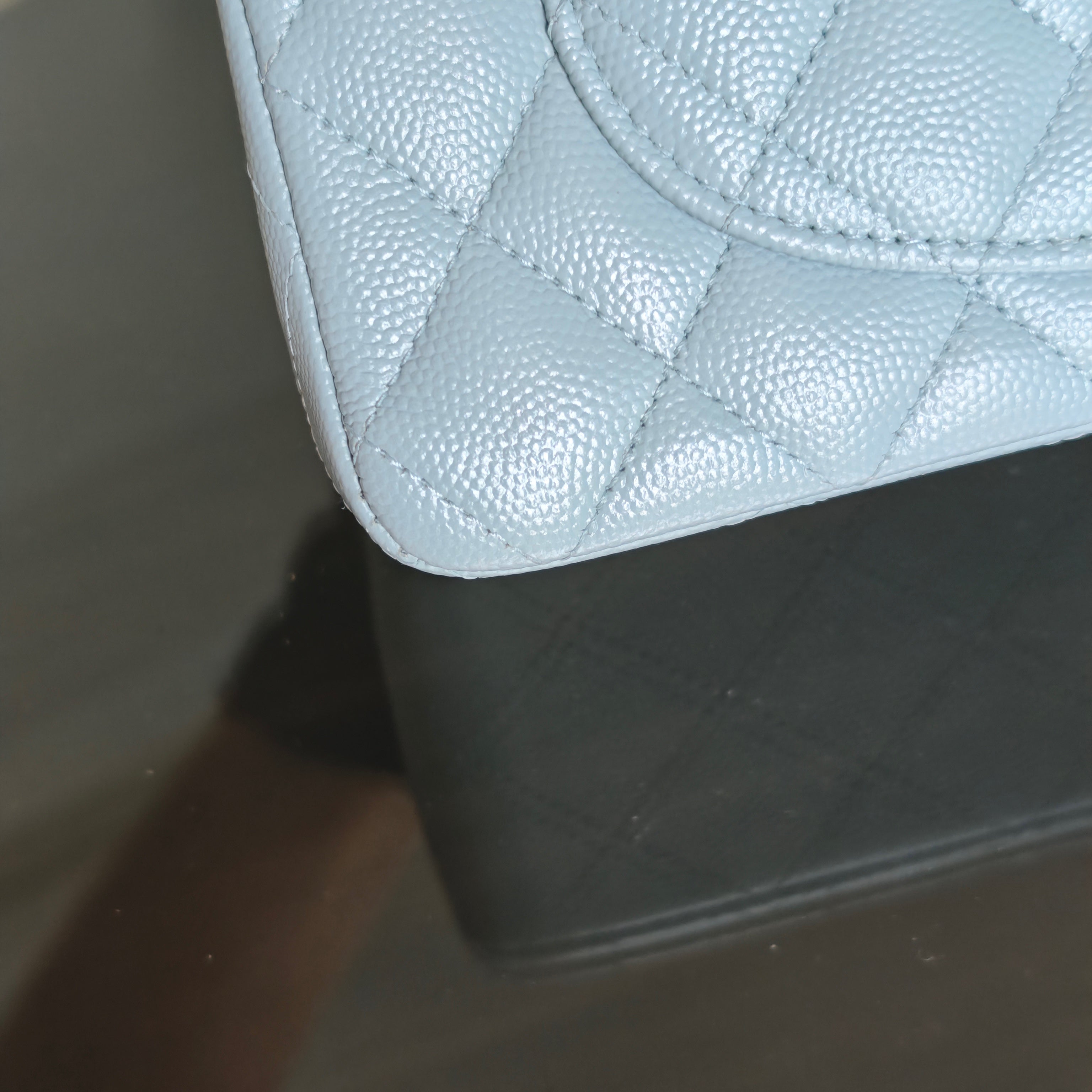 Chanel Classic Flap Small - Caviar 23CM Quilted Baby Blue Light Gold Hardware Microchip