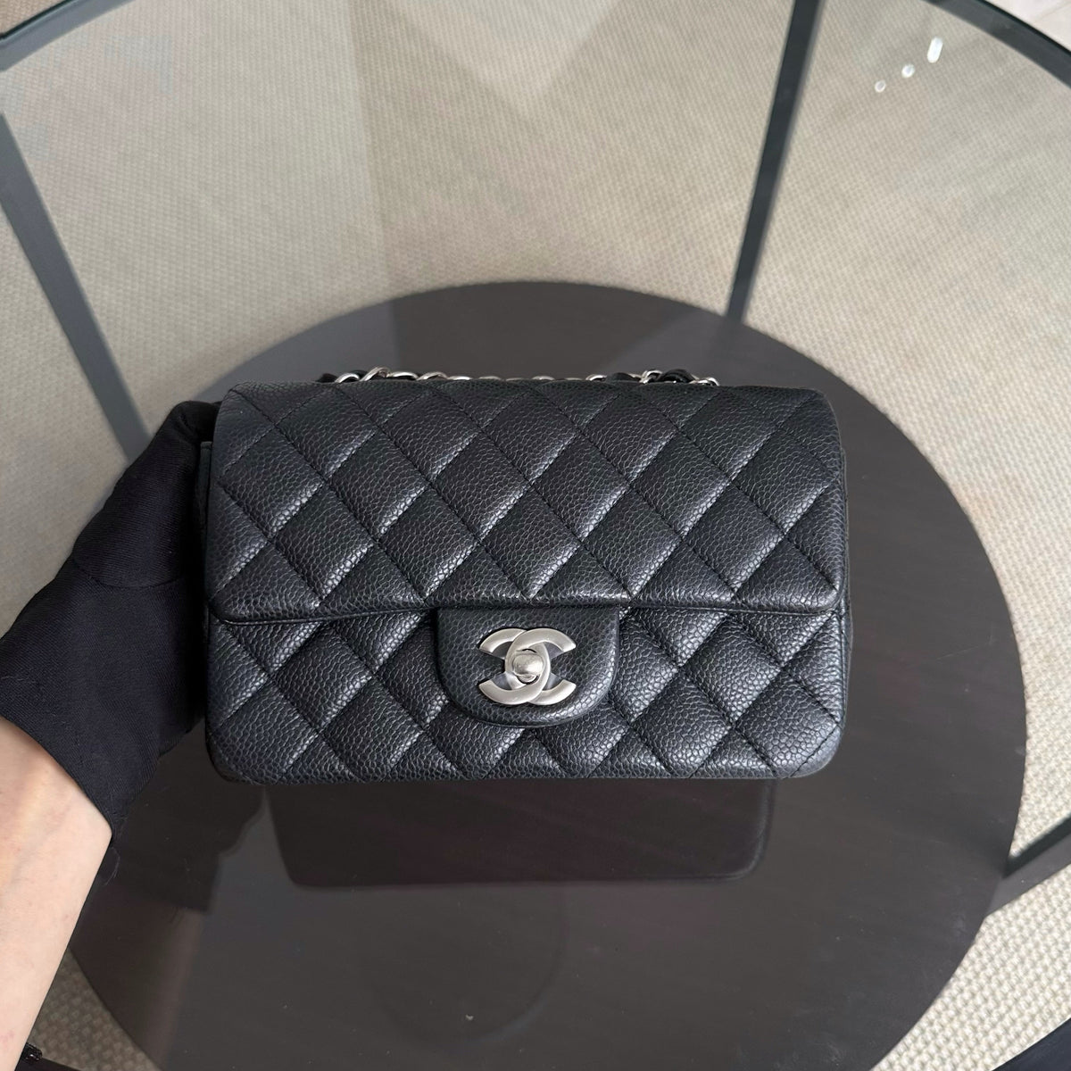 Chanel Classic Flap Mini - 20CM Caviar Quilted Black Silver Hardware Series 20