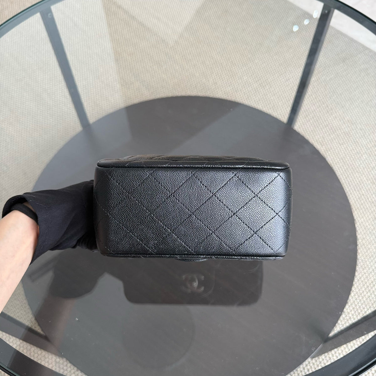 Chanel Classic Flap Mini Square - Caviar Quilted Black Silver Hardware Series 24