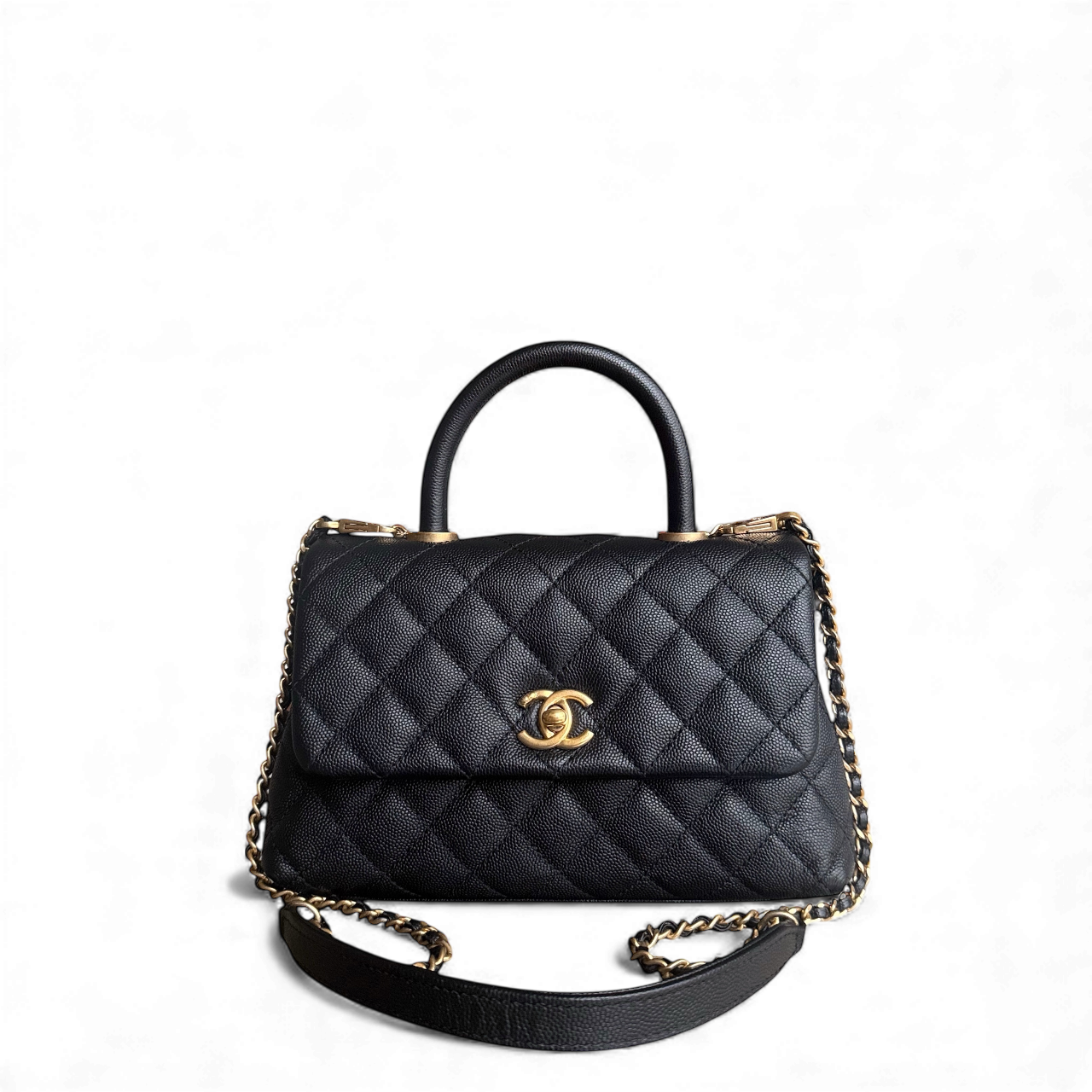Chanel Coco Handle Small - Caviar Quilted Black Gold Hardware Series 24