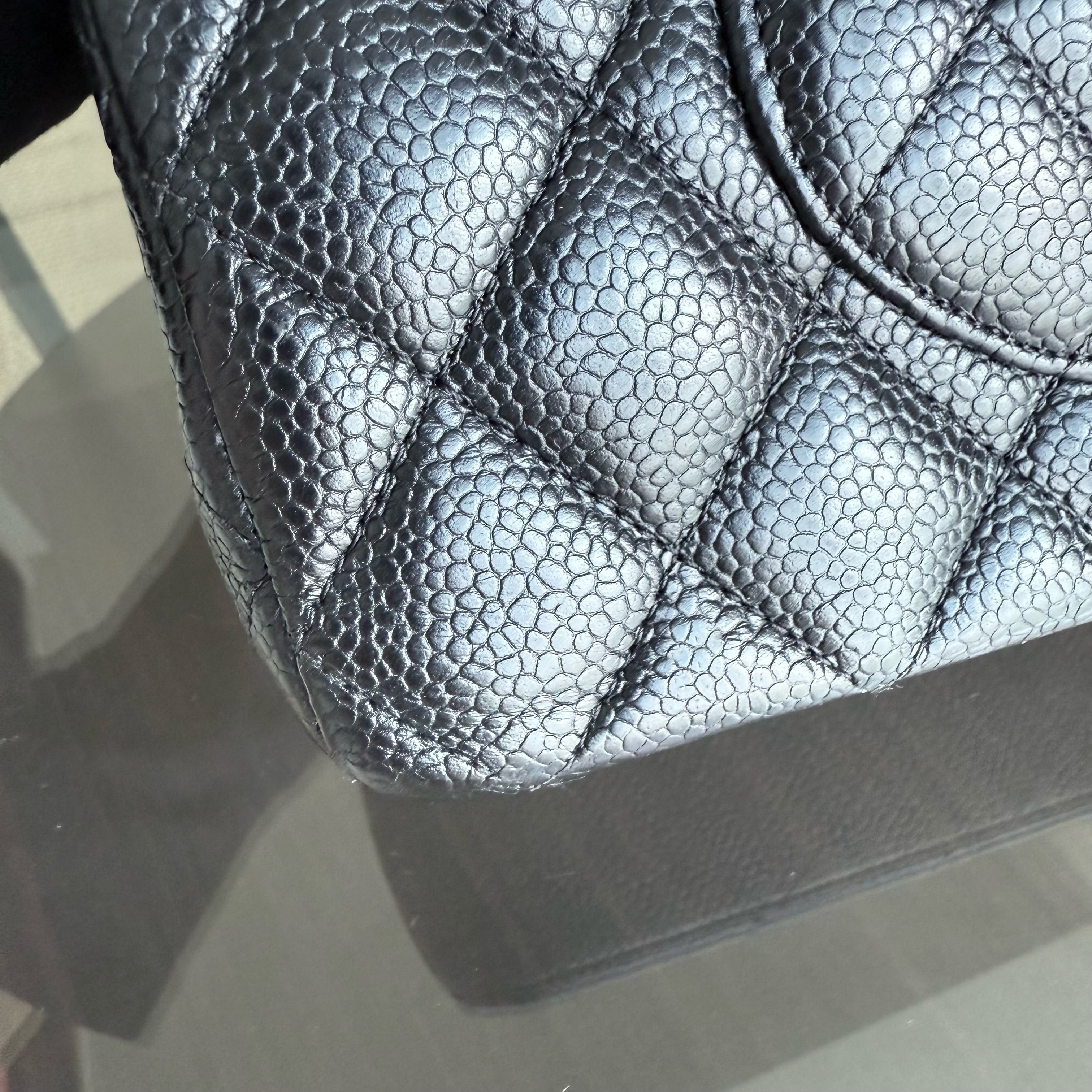 Chanel Classic Flap Medium - 25CM Quilted Caviar Black Silver Hardware Series 20