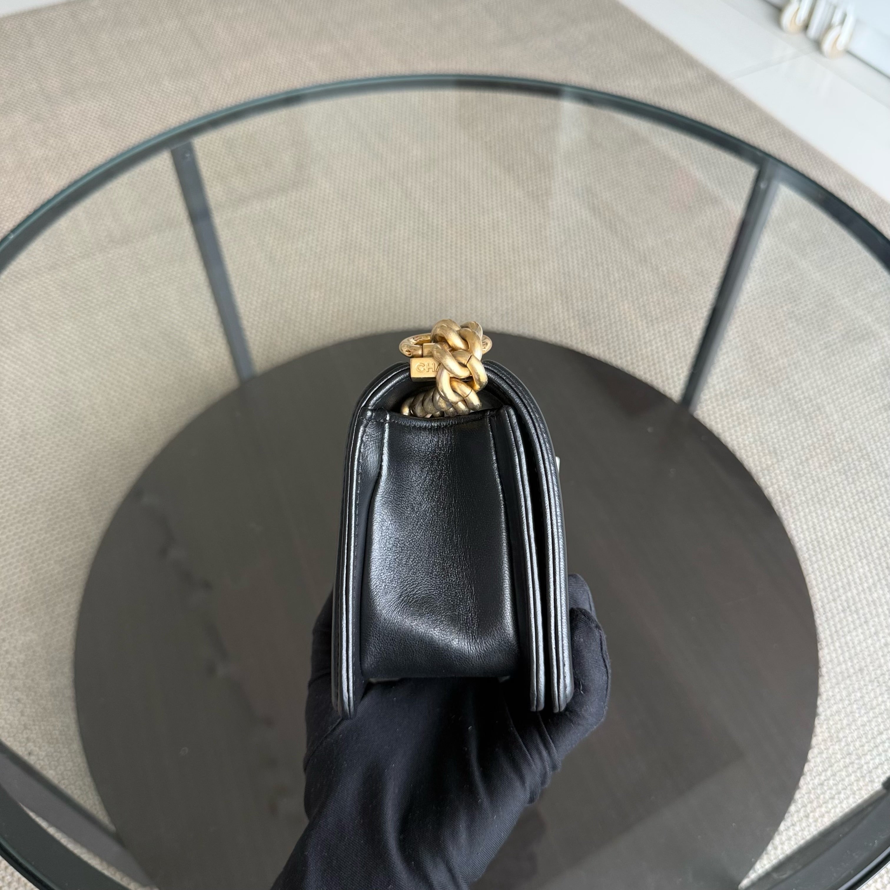 Chanel Boy Small - Quilted Lambskin Black Gold Hardware Series 24