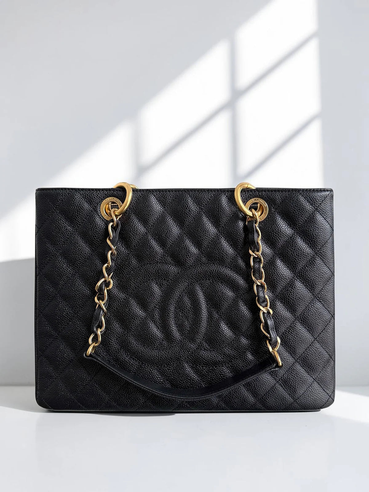 Chanel GST Grand Shopping Tote - Caviar Quilted Black Gold Hardware Series 18