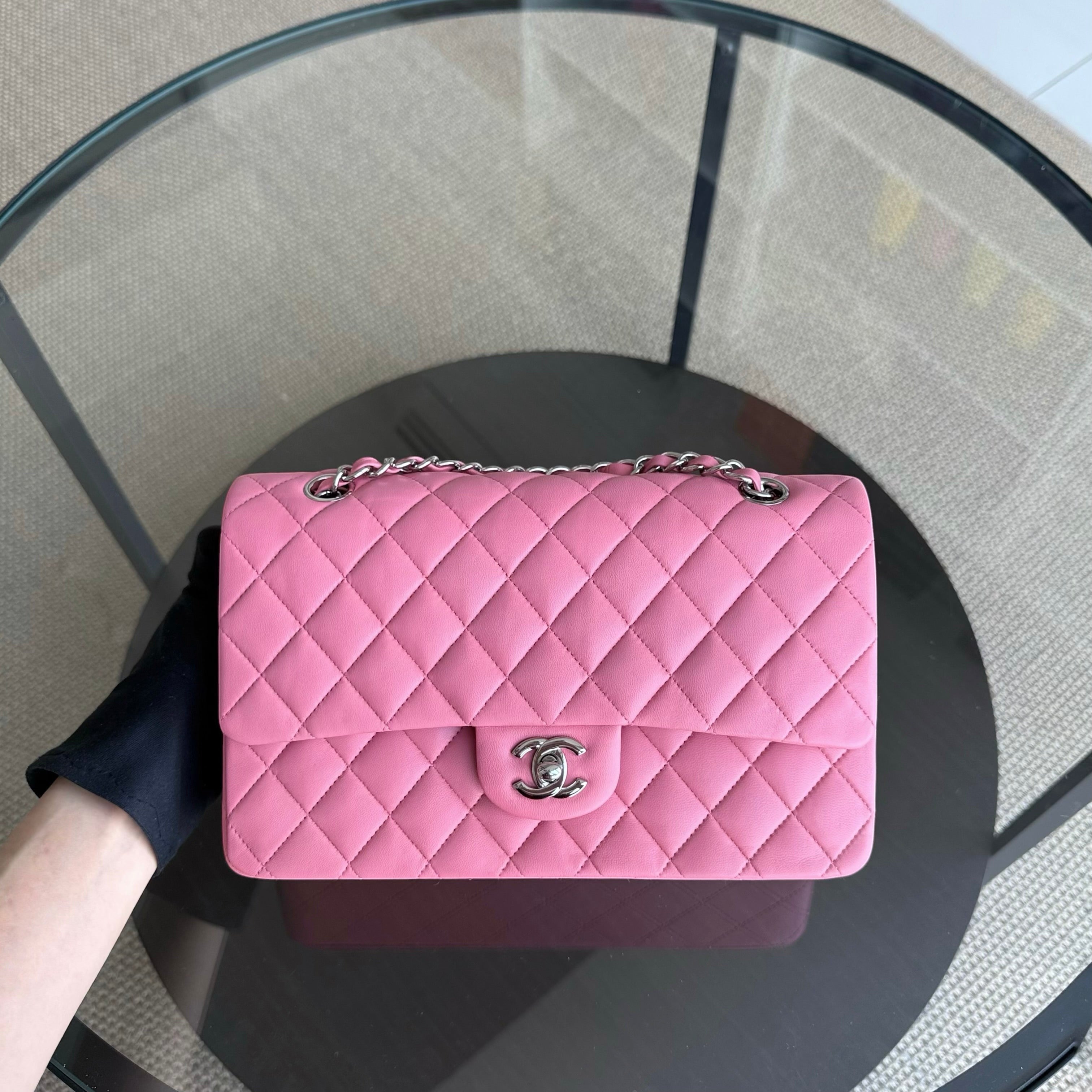 Chanel Classic Flap Medium - 25CM Quilted Lambskin Light Pink Gold Hardware Series 18