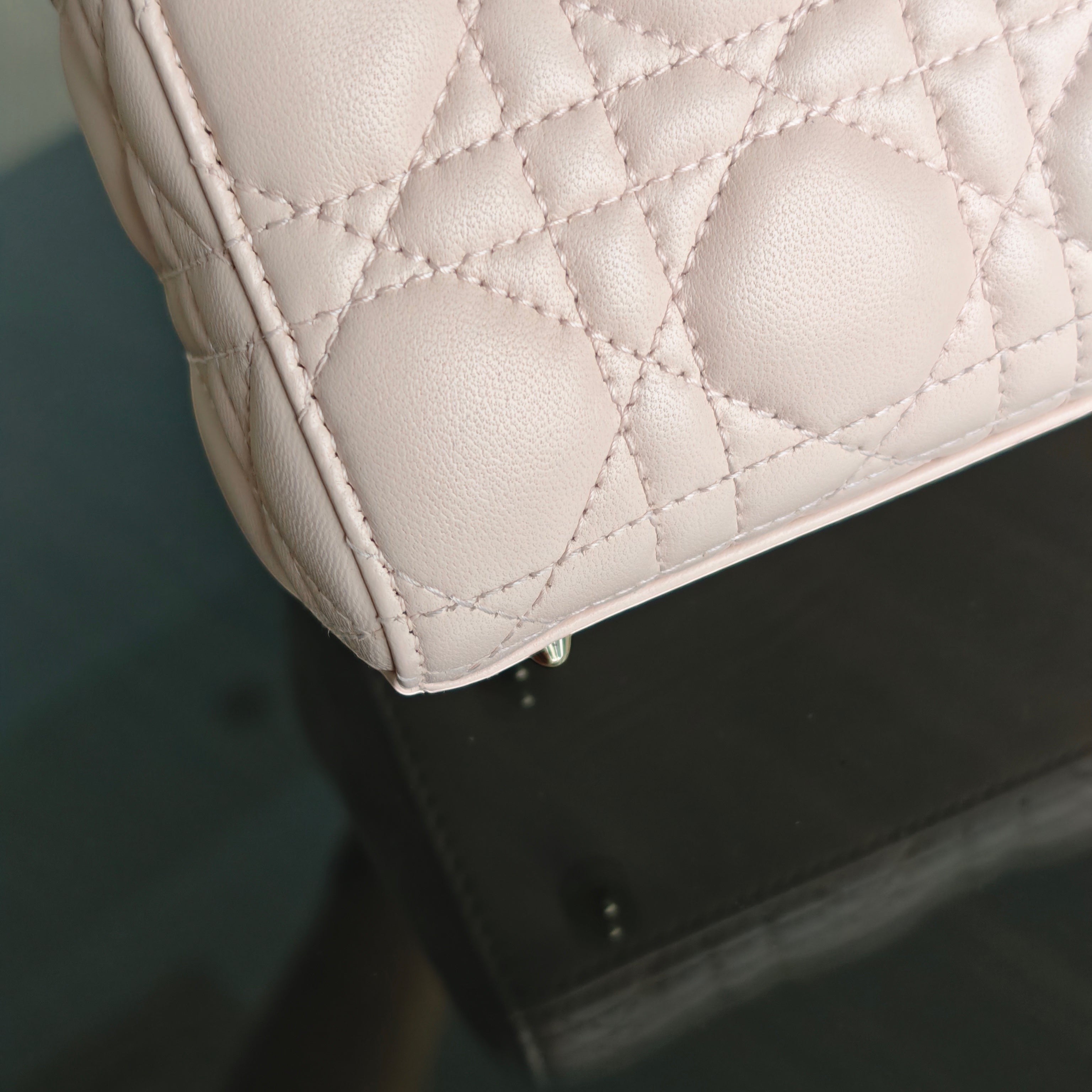 Dior Lady Small Flap - Cannage Lambskin Light Sakura Pink Gold Hardware