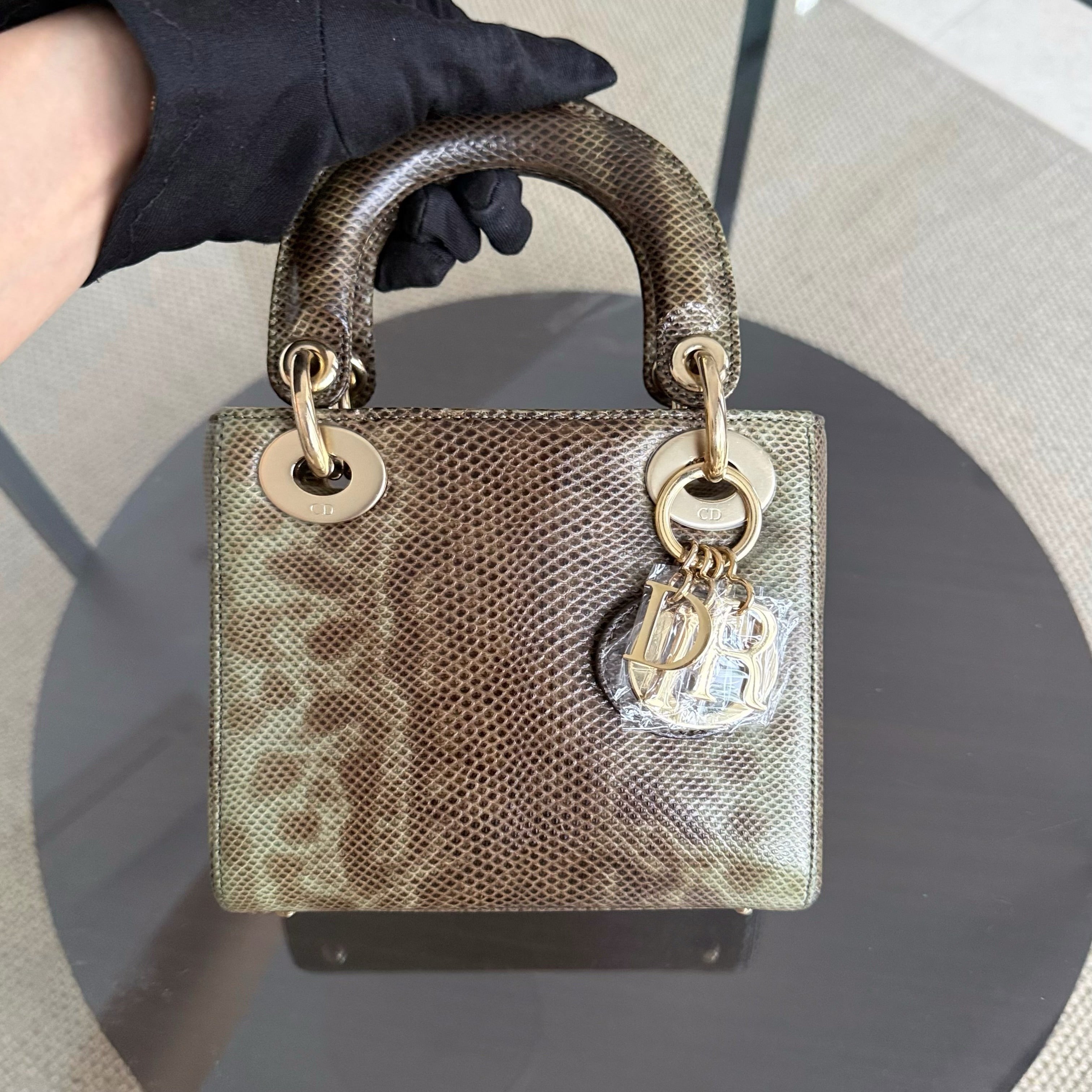 Dior Lady Mini - Exotic Lizard Gold Hardware