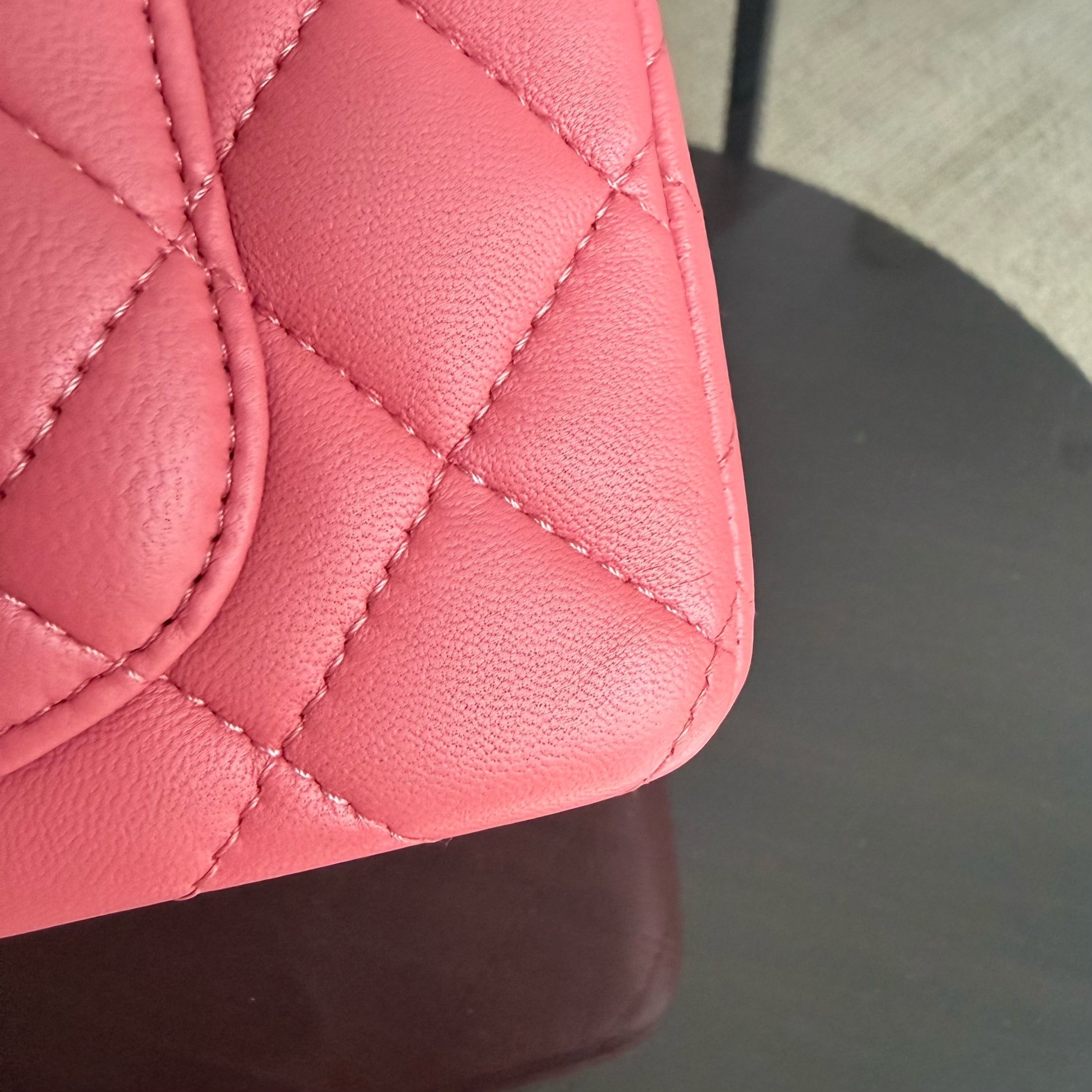 Chanel Classic Flap Mini - 20CM Quilted Lambskin Pink Silver Hardware Series 28