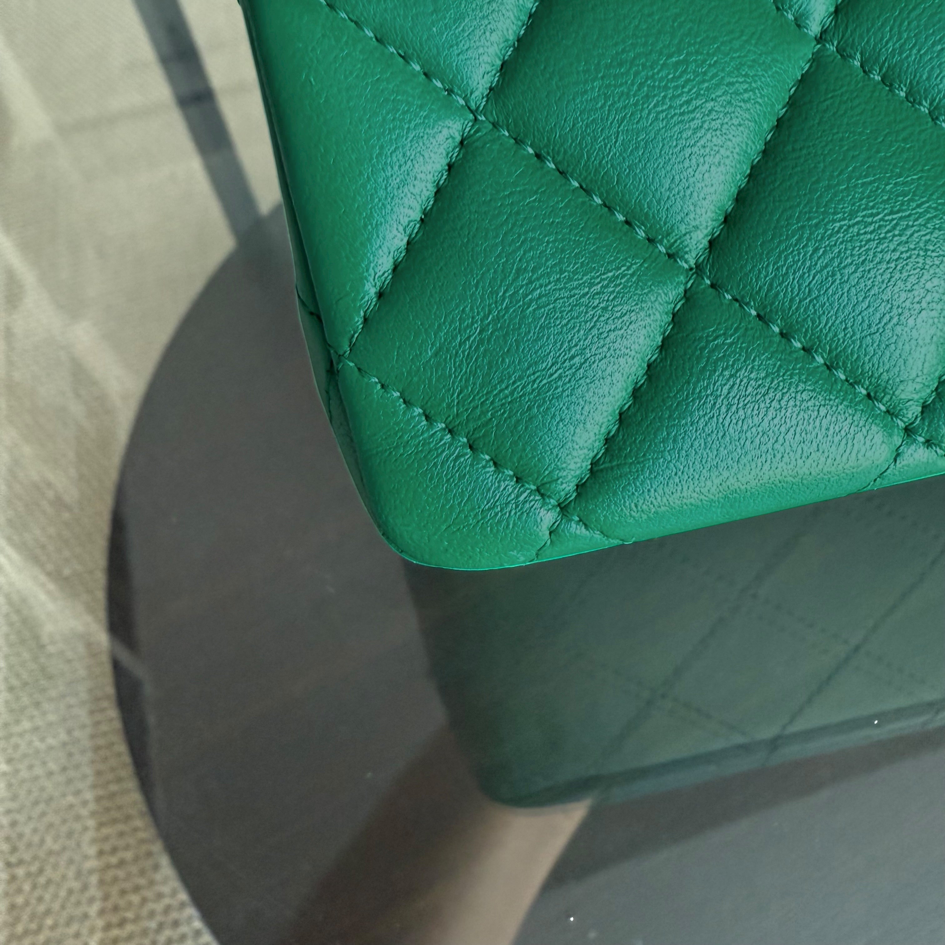 Chanel Classic Flap Medium - 25CM Quilted Lambskin Dark Green Silver Hardware Series 23