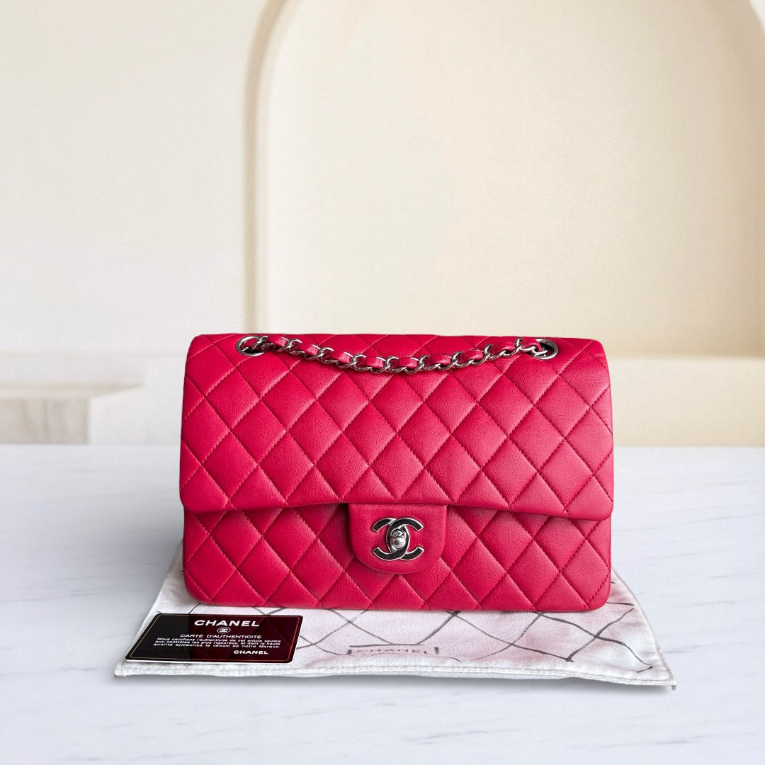 Chanel Classic Flap Medium - 25CM Quilted Lambskin Red Gold Hardware Series 13