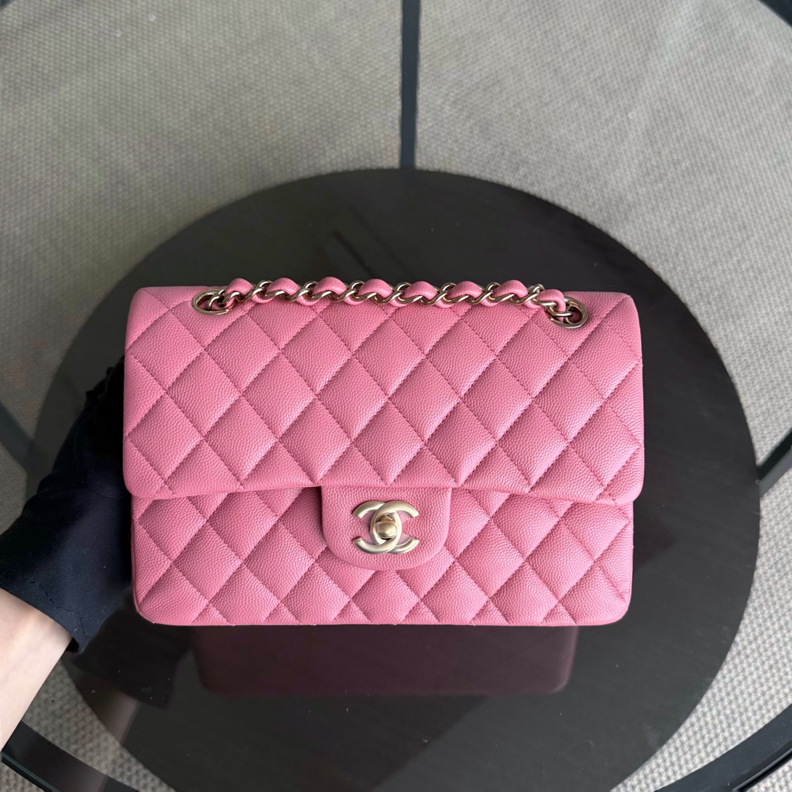 Chanel Classic Flap Small - Caviar 23CM Quilted Barbie Pink Gold Hardware Microchip