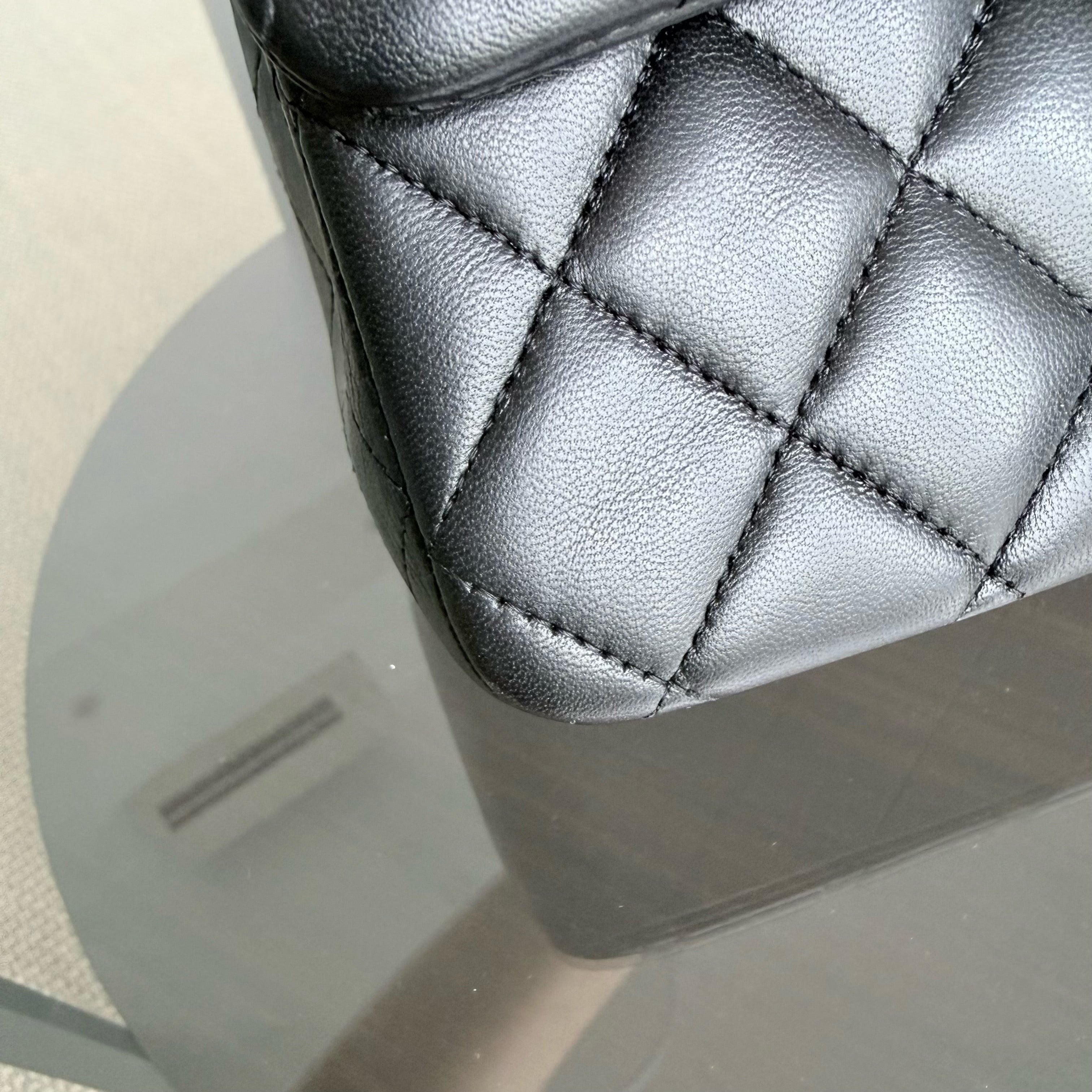 Chanel Classic Flap Medium - 25CM Quilted Lambskin Black Silver Hardware Series 16