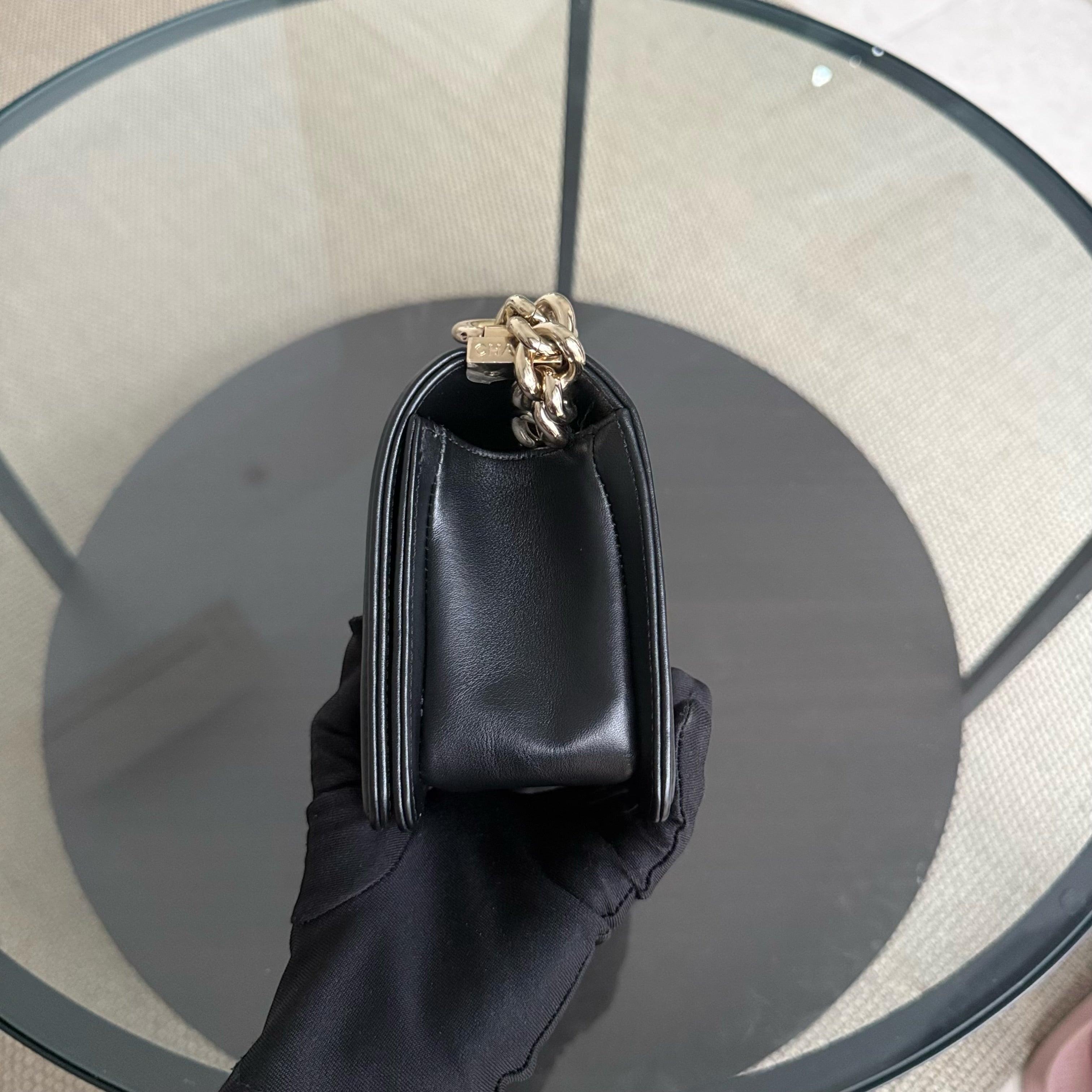 Chanel Boy Small - 20CM Stingray Black Gold Hardware Series 27