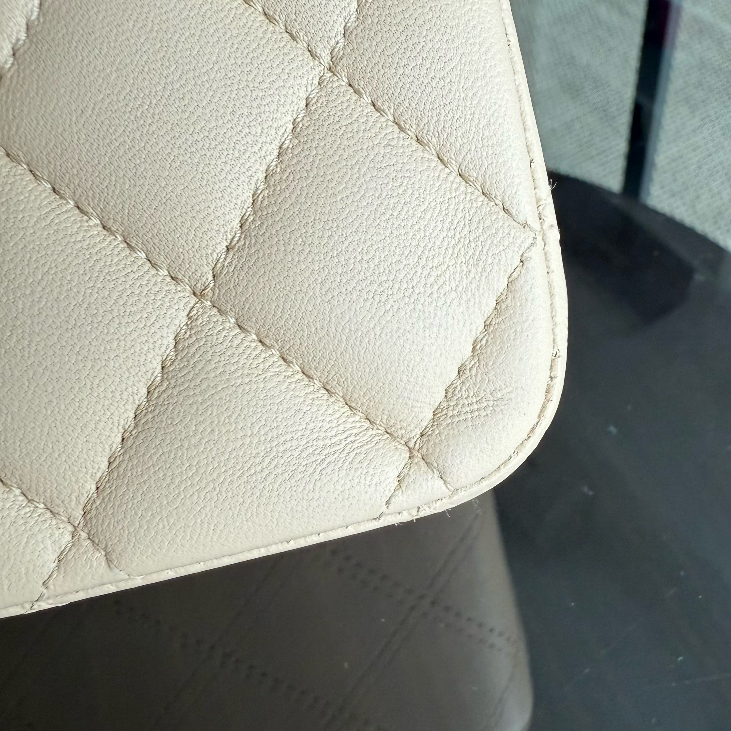 Chanel Classic Flap Medium - 25CM Quilted Lambskin Beige Gold Hardware Series 18