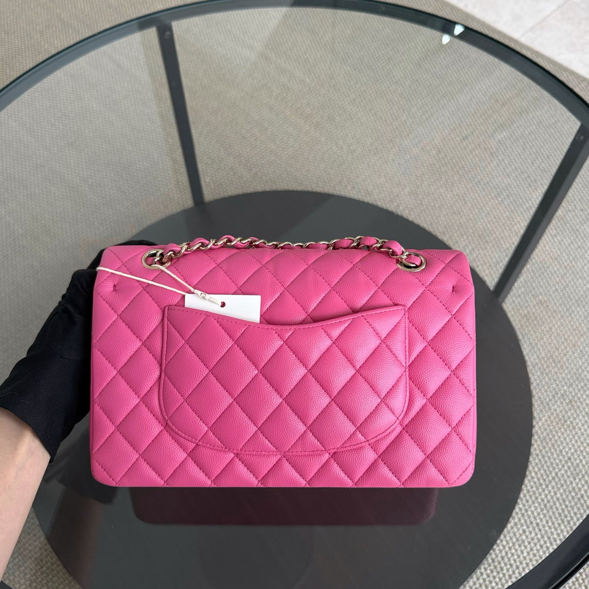 Chanel Classic Flap Medium - 25CM Quilted Caviar Pink Gold Hardware Series 27
