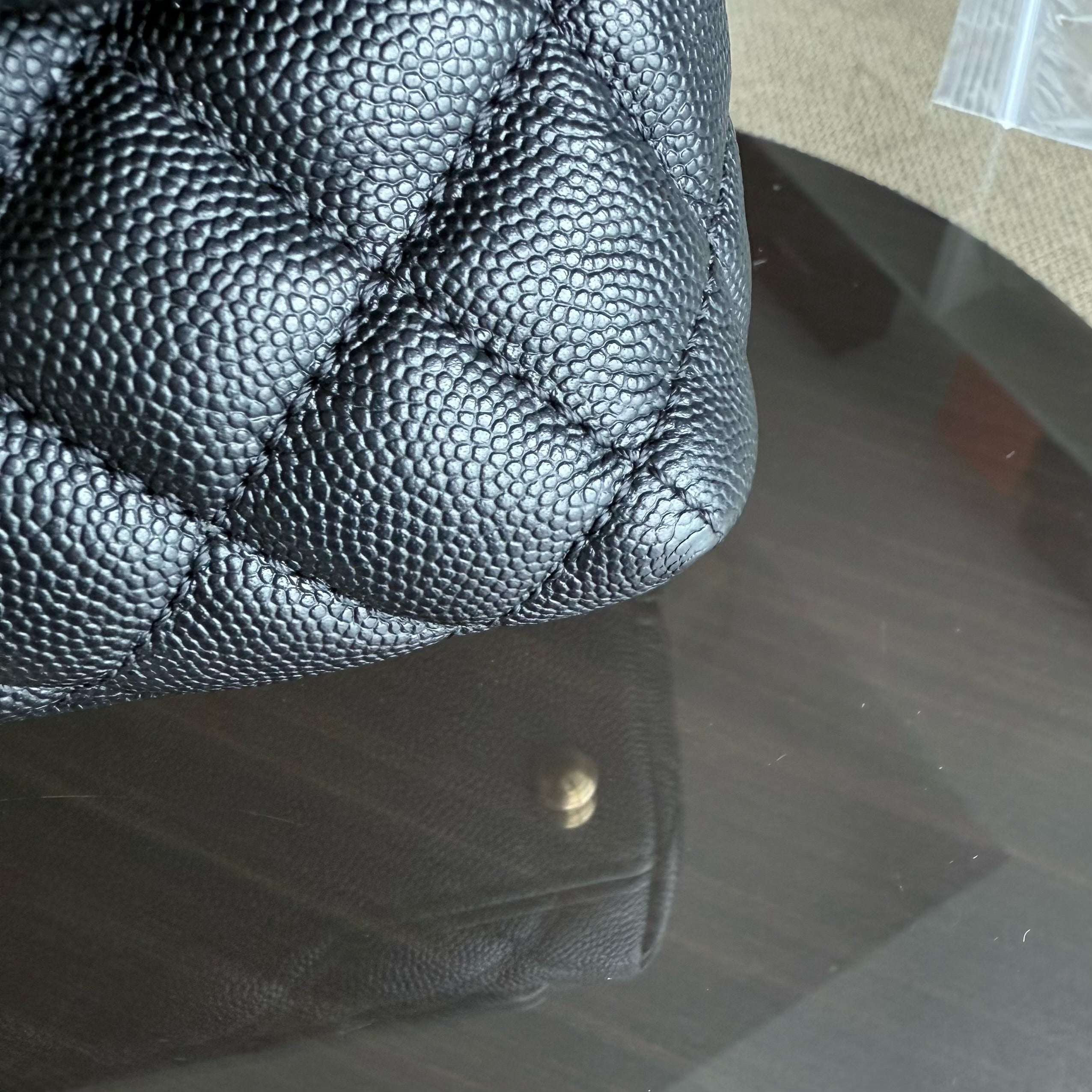 Chanel Coco Handle Medium - Caviar 29CM Quilted Black Gold Hardware Series 25