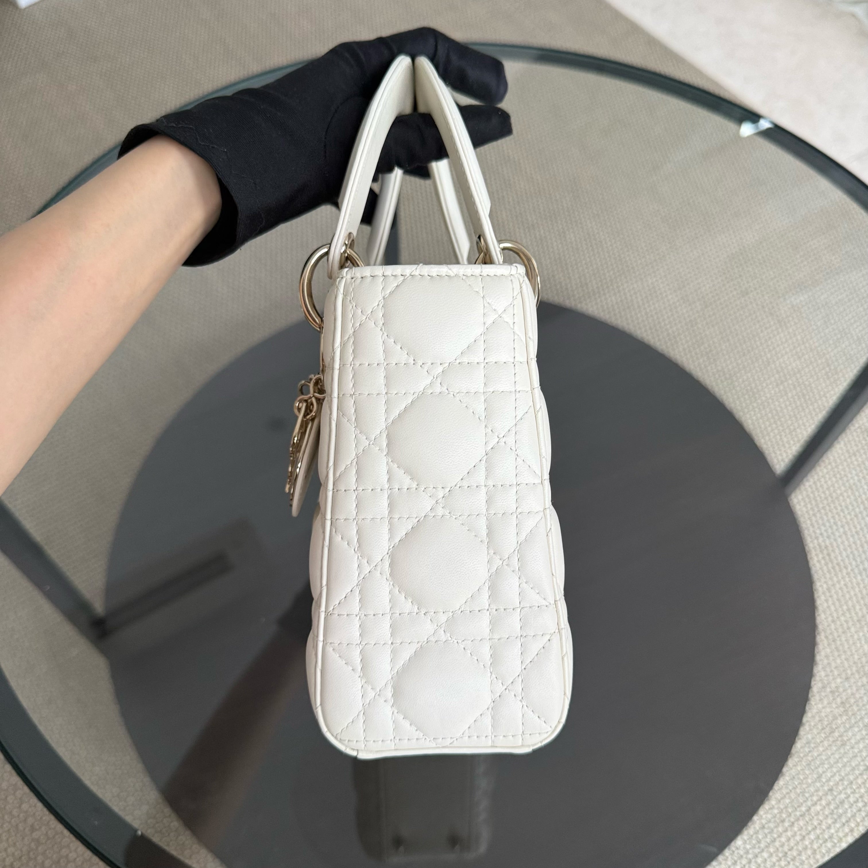 Dior MyABC Lady Small - Cannage Lambskin White Gold Hardware