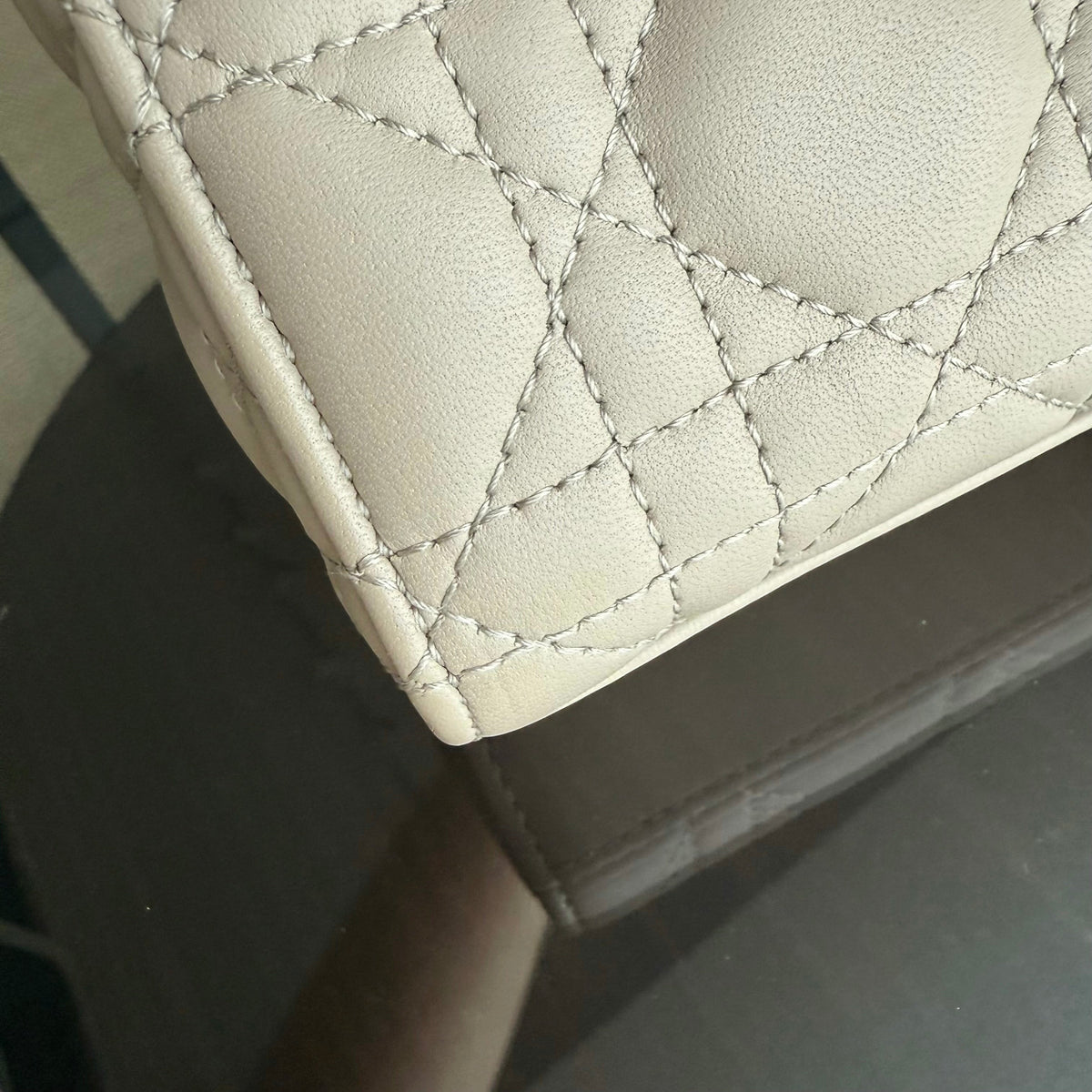 Dior D-Joy Medium Cannage Lambskin Beige Golden Hardware Shoulder Bag