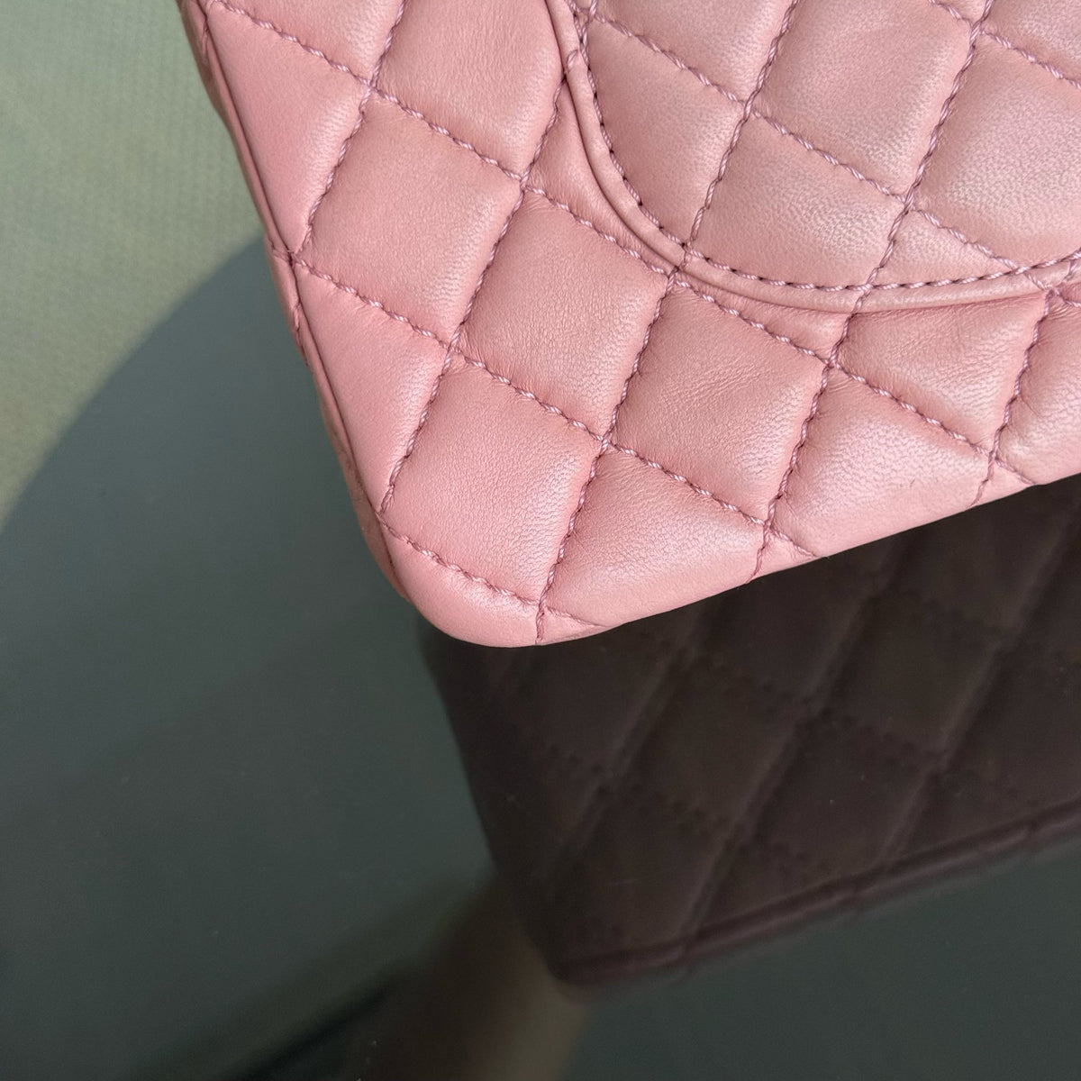 Chanel Classic Flap Medium - 25CM Quilted Lambskin Light Pink Silver Hardware Series 12