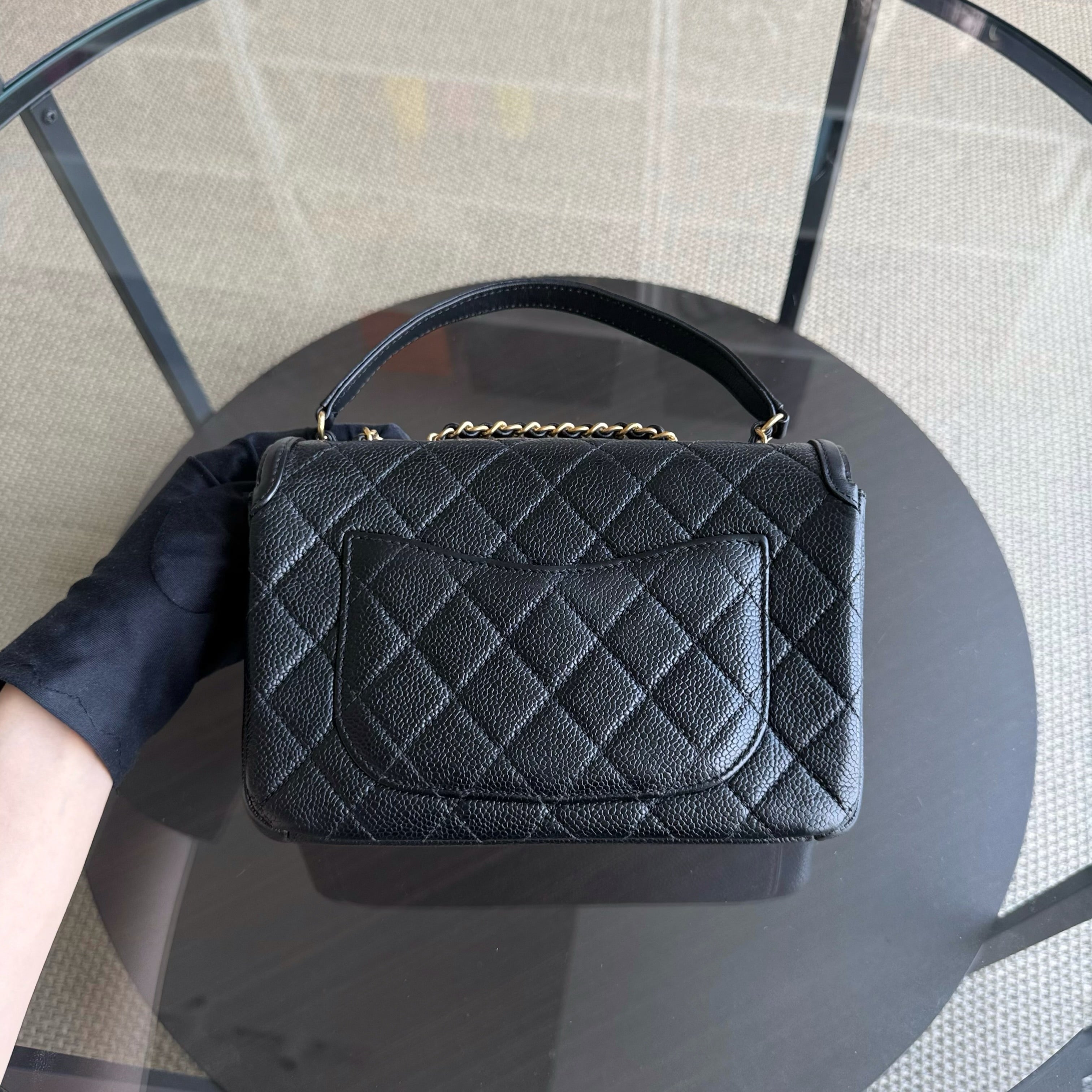 Chanel Filigree CC Small - Caviar Quilted Grained Calfskin Black Gold Hardware Series 23