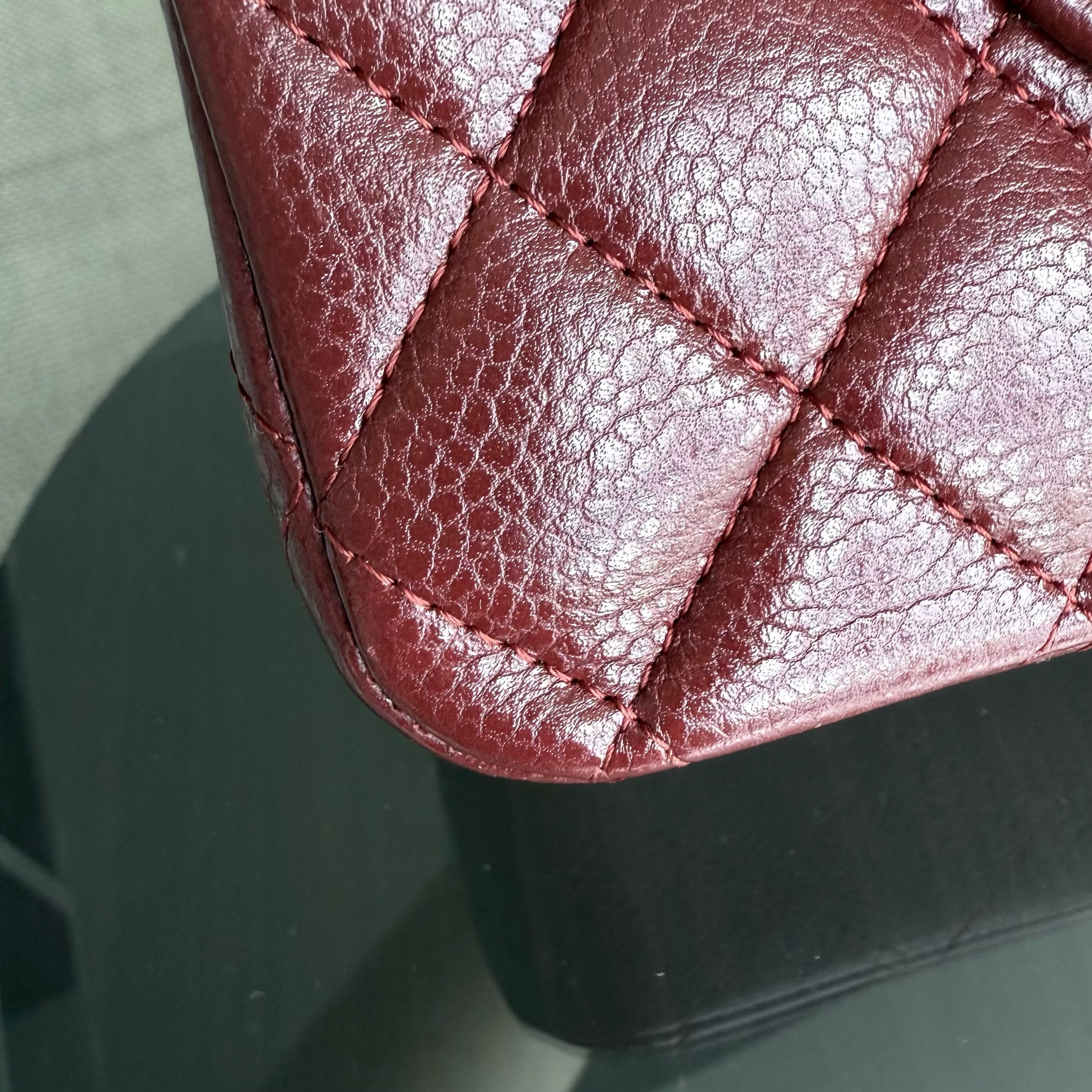Chanel Classic Flap Medium - Caviar 25CM Quilted Grained Calfskin Burgundy Dark Red Silver Hardware Series 15