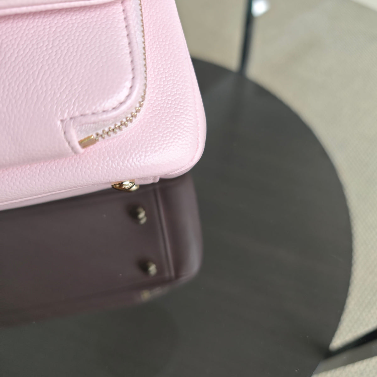 Chanel Business Affinity - Medium 23CM Caviar Quilted Sakura Light Pink Gold Hardware Microchip