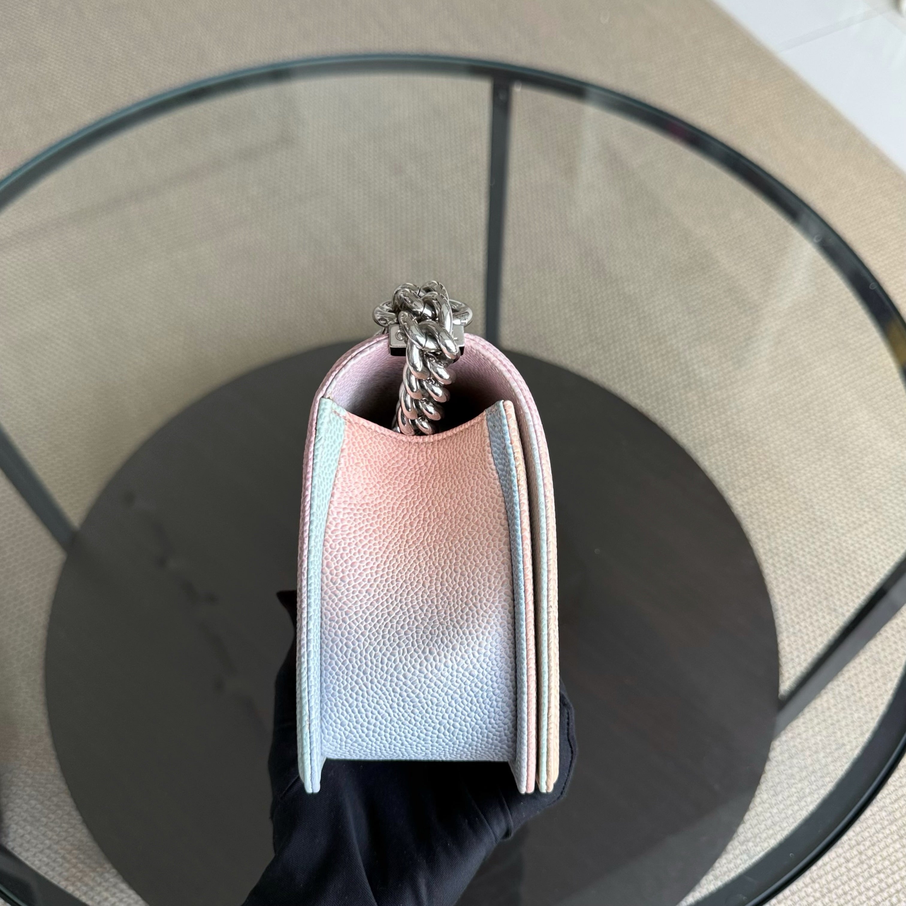 Chanel Boy Medium - Caviar 25CM Quilted Grained Calfskin Rainbow Limited Edition Series 25