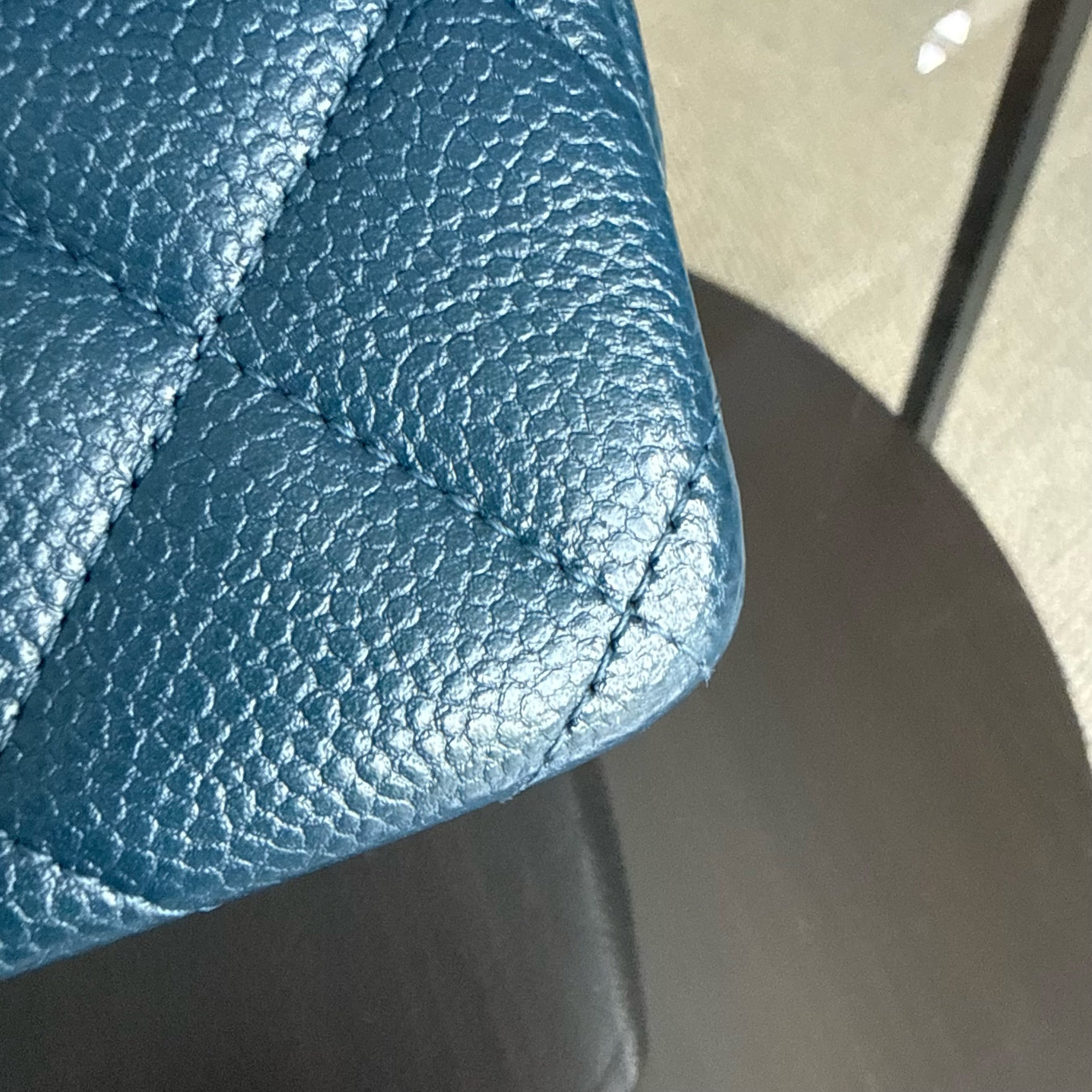 Chanel Classic Flap Jumbo - Caviar 30CM Double Flap Quilted Blue Silver Hardware& Chanel 2.55 Reissue Chevron Gray Grey Gold Hardware