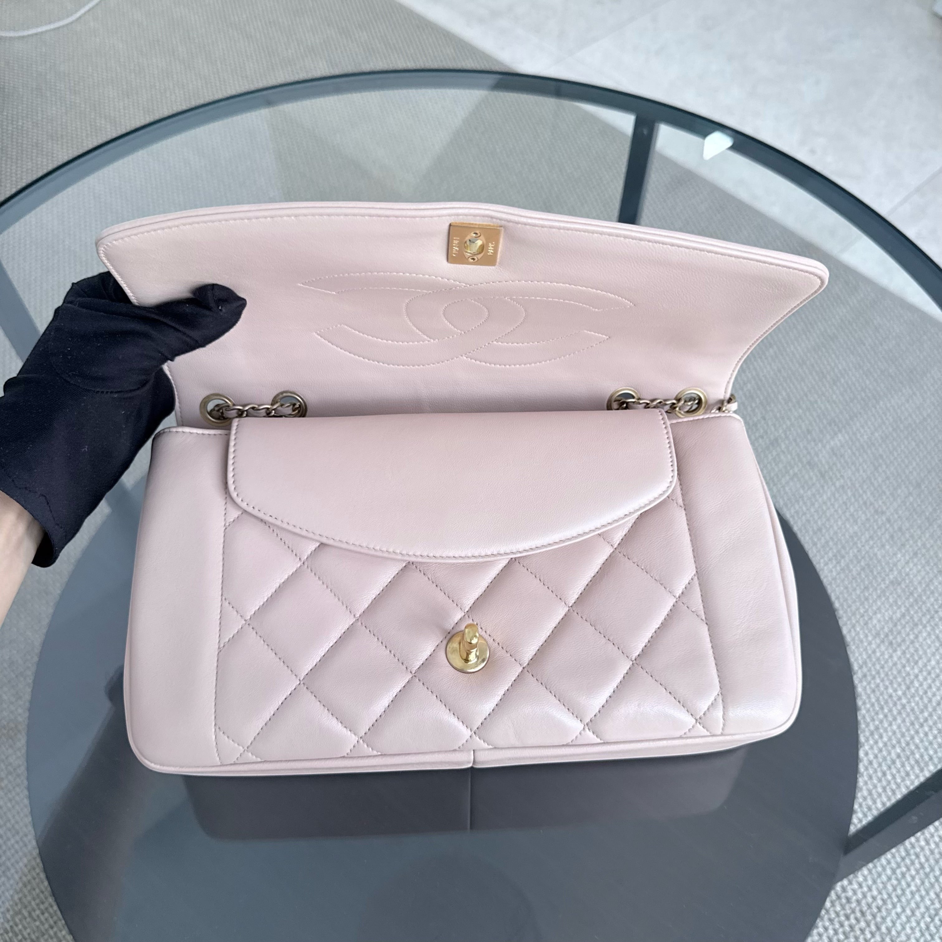 Chanel Diana Reissue - Quilted Lambskin 28CM Light Pink Gold Hardware Series 20