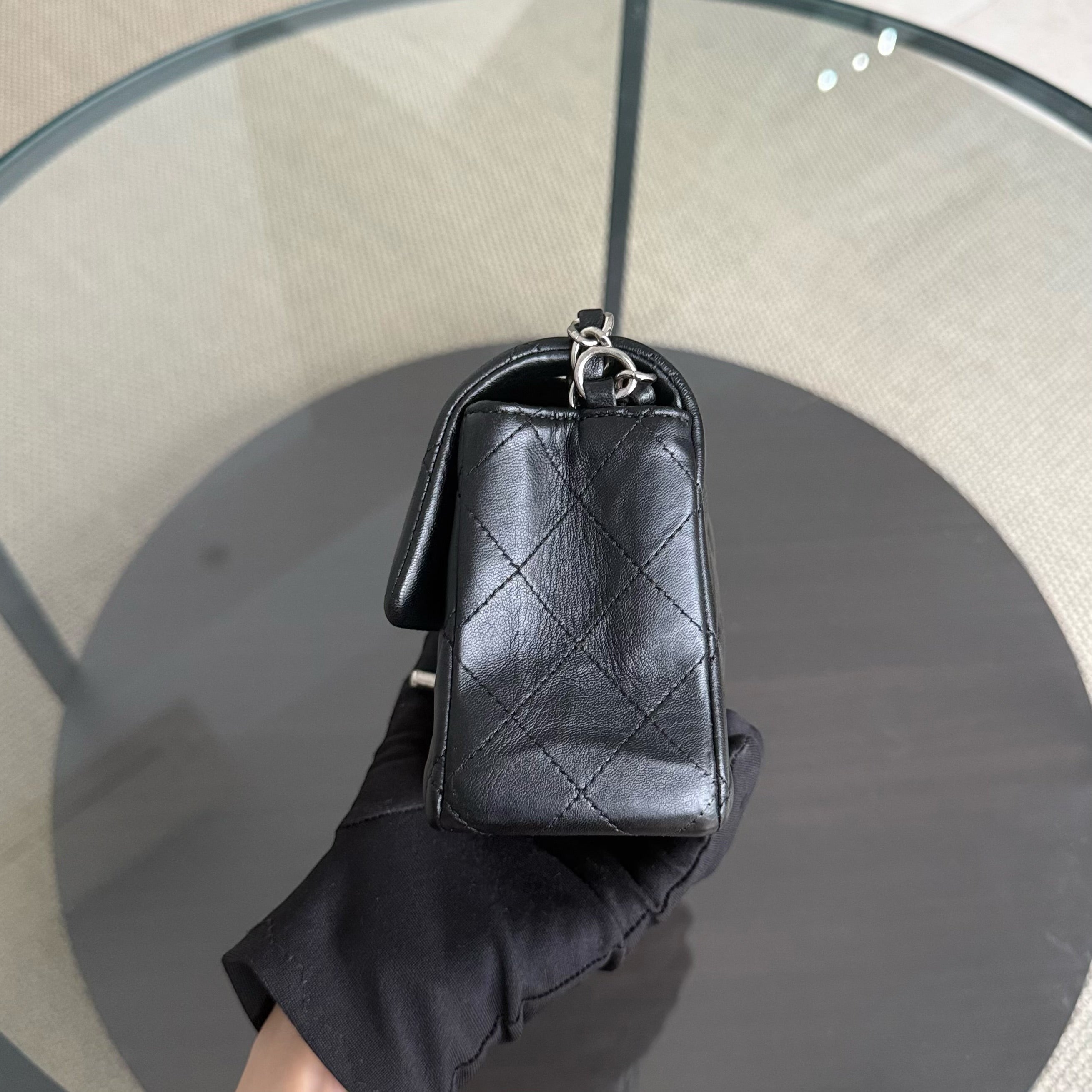 Chanel Classic Flap Mini - 20CM Quilted Lambskin Black Silver Hardware Series 24