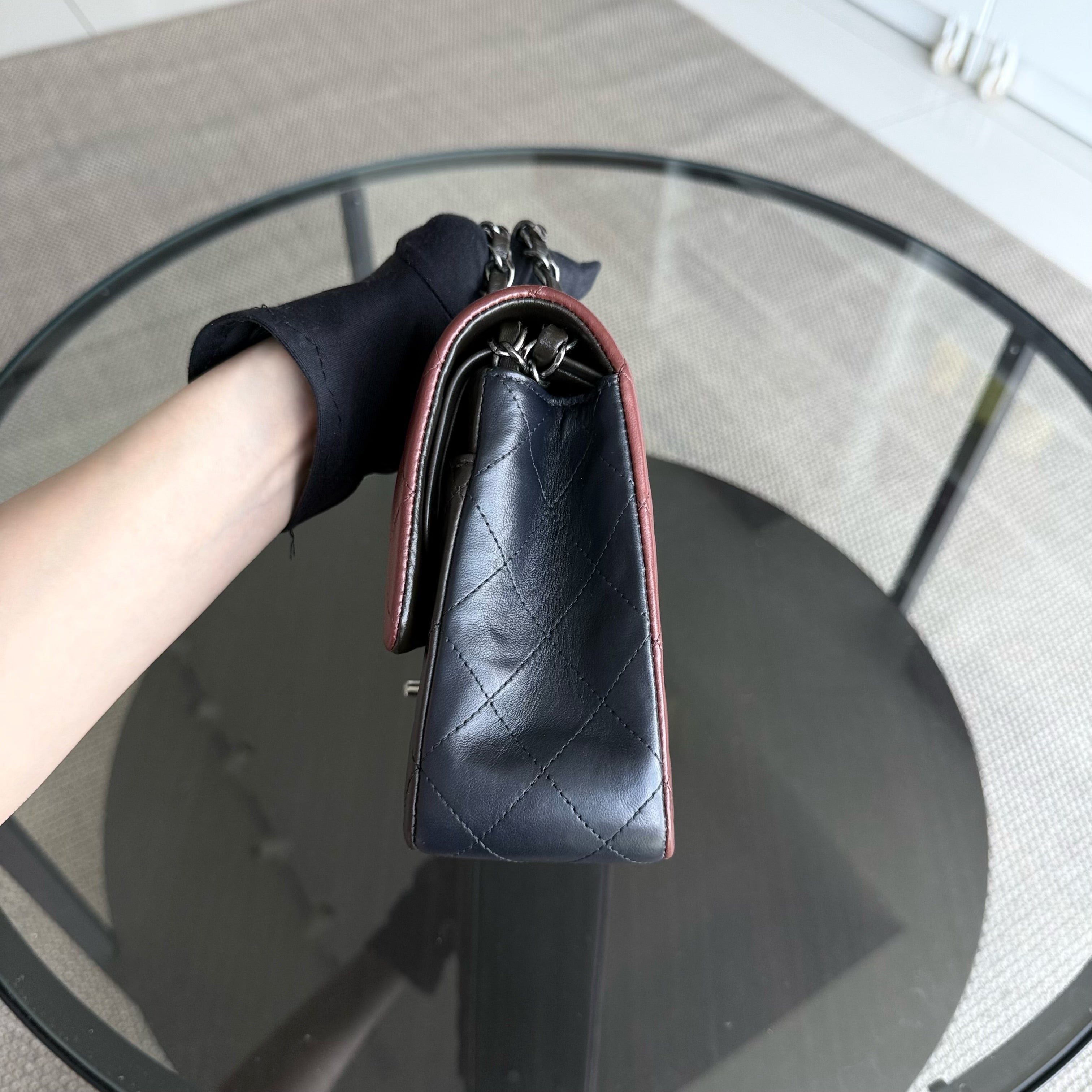 Chanel Classic Flap Medium - 25CM Quilted Lambskin Tri-Colo Silver Hardware Series 18