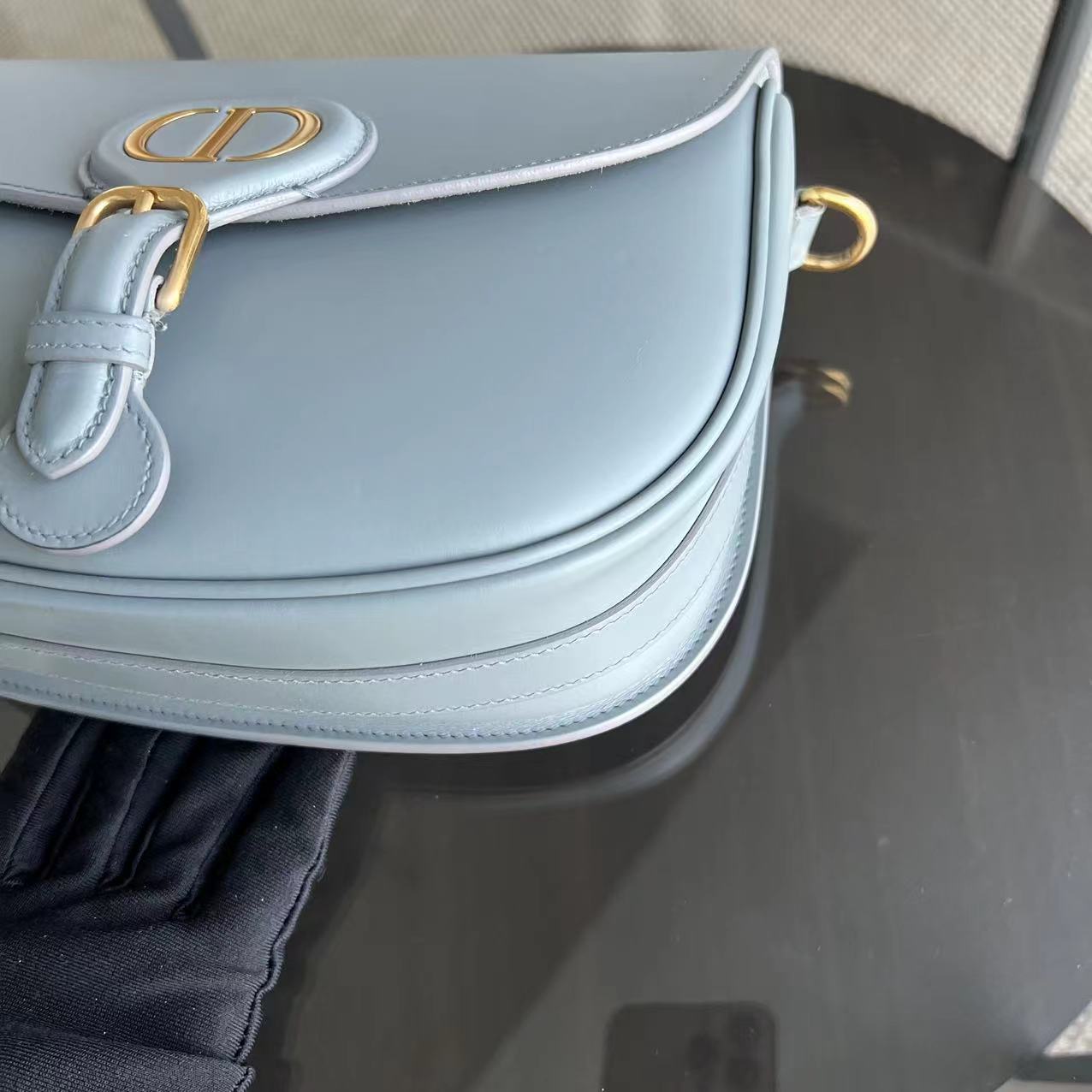 Dior Bobby Medium - Smooth Calfskin Grey Gray Golden Hardware