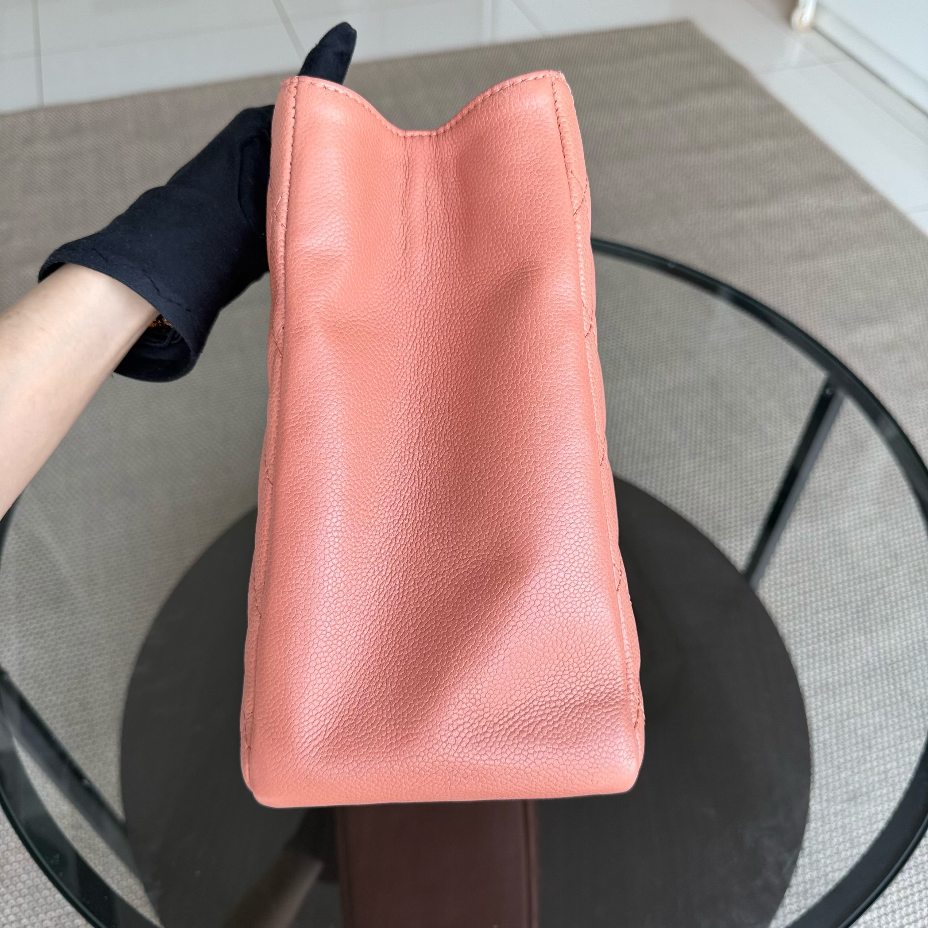 Chanel GST Grand Shopping Tote - Caviar Quilted Grained Calfskin Cinnamon Silver Hardware Series 11