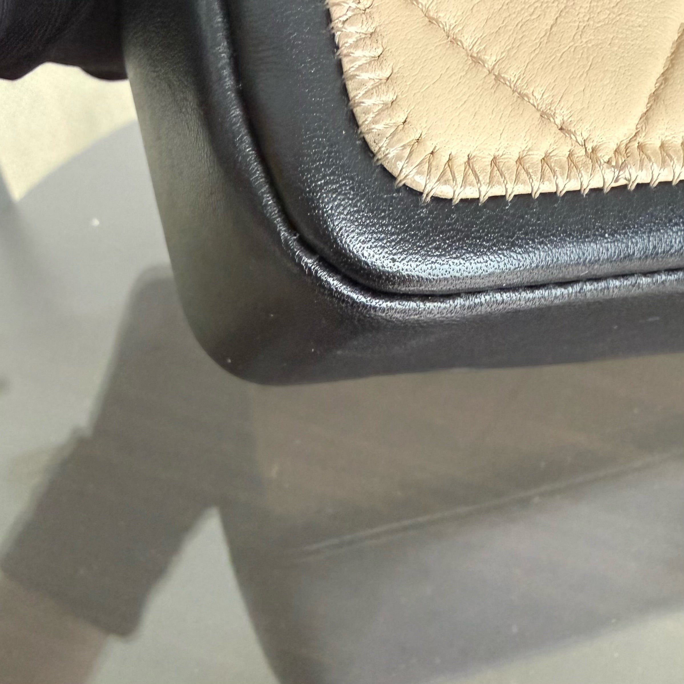 Chanel Seasonal Flap - 25CM Quilted Lambskin Bi-Color Beige Black Gold Hardware