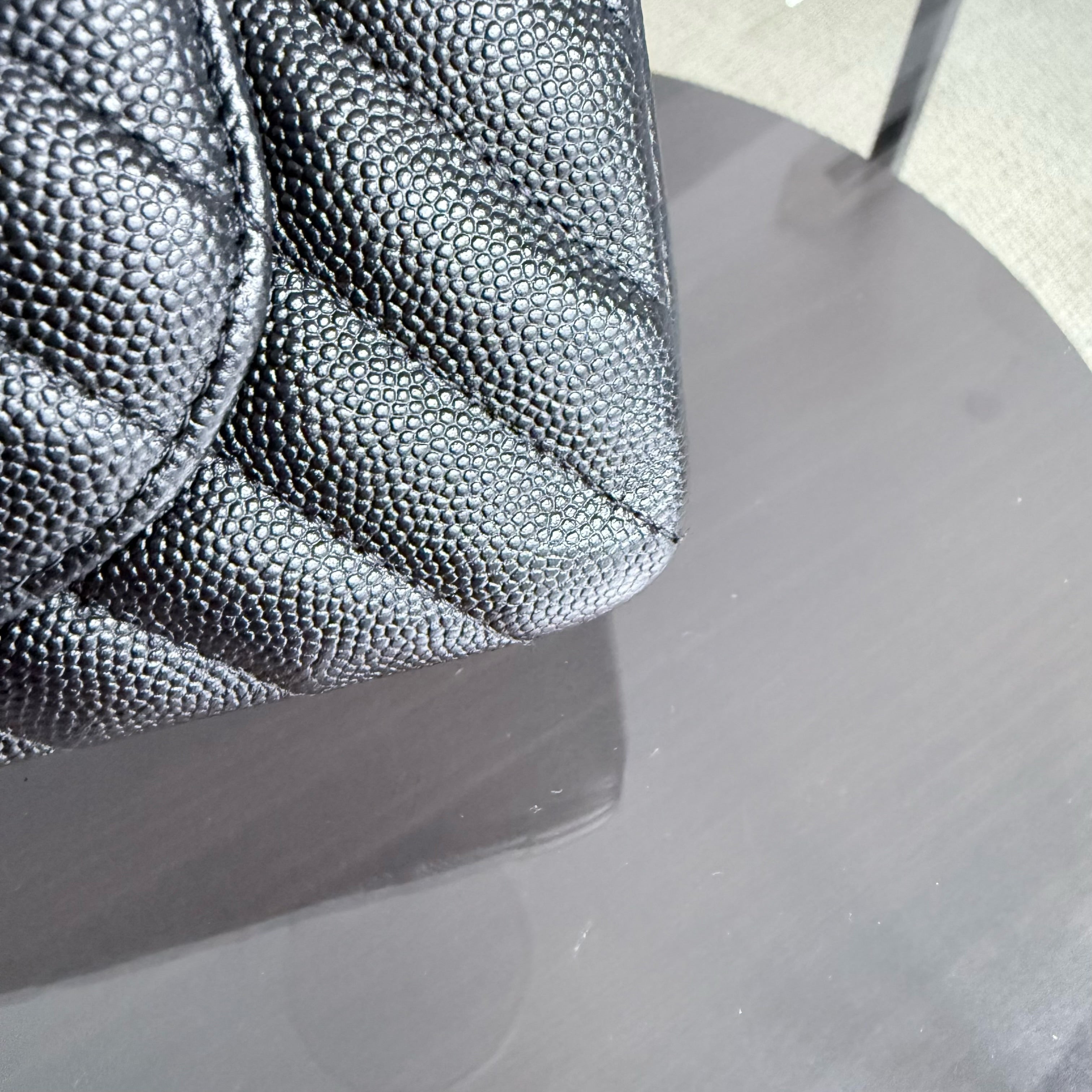 Chanel Classic Flap Small - Caviar 23CM Chevron Black Silver Hardware Series 25