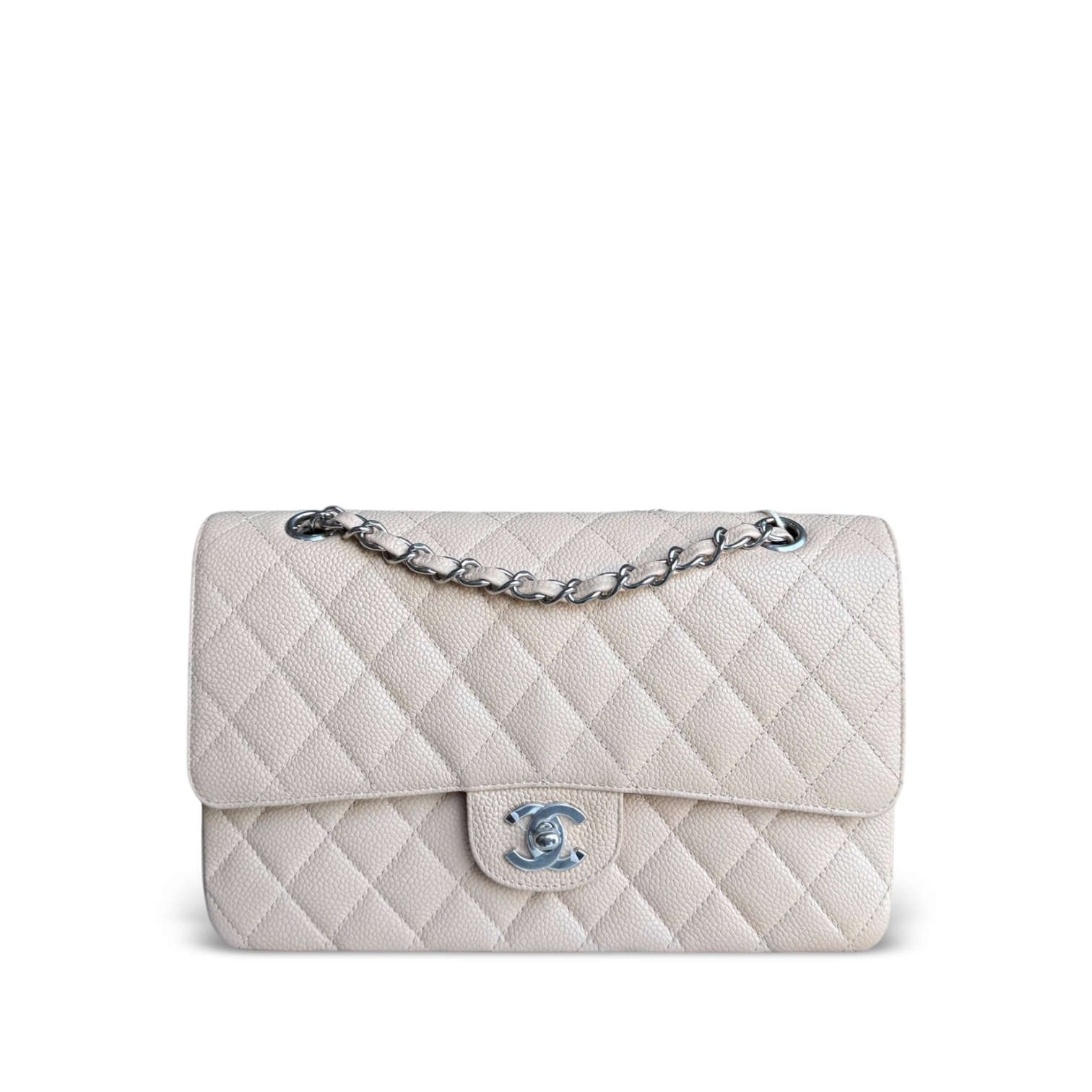 Chanel Classic Flap Medium - 25CM Quilted Caviar Silver Hardware Series 12