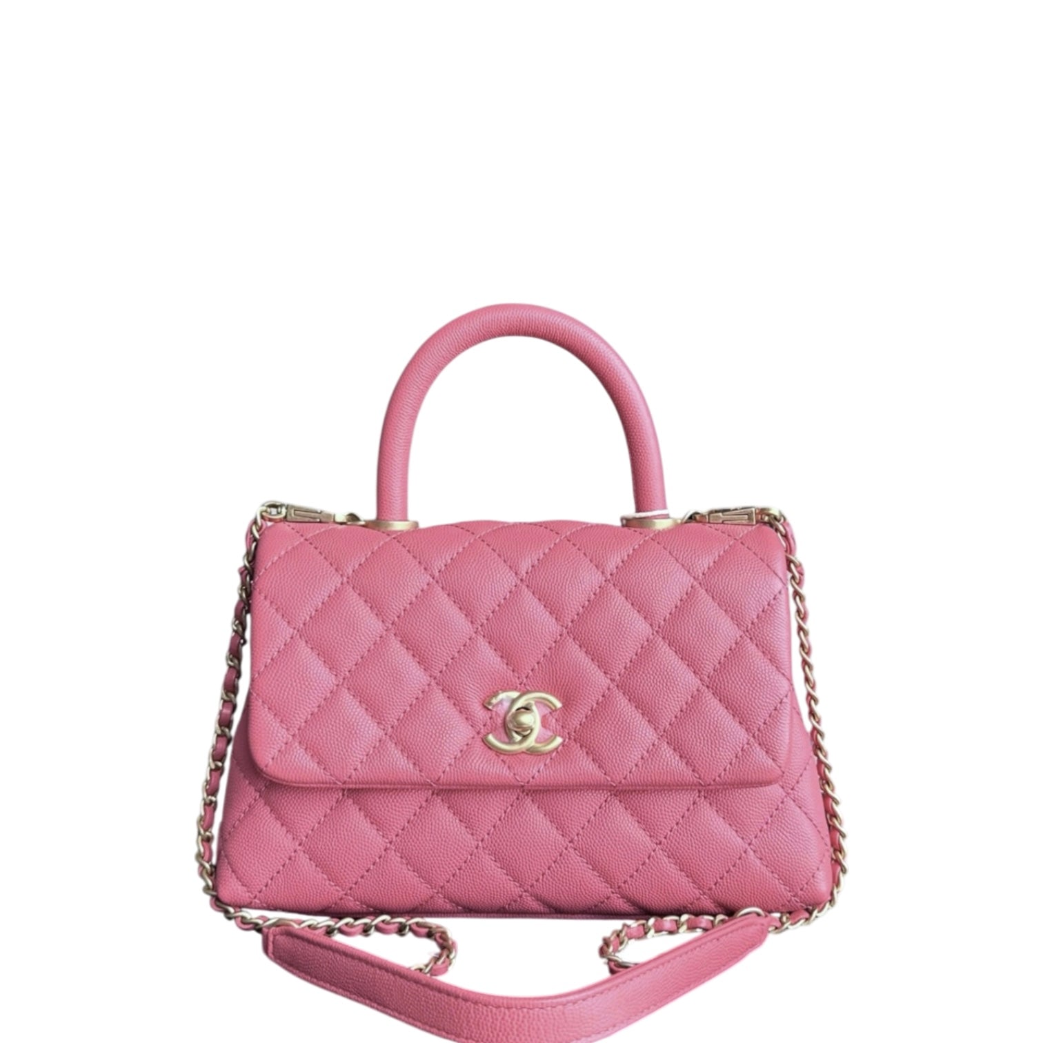 Chanel Coco Handle Small - Caviar Quitled Pink Gold Hardware Series 27