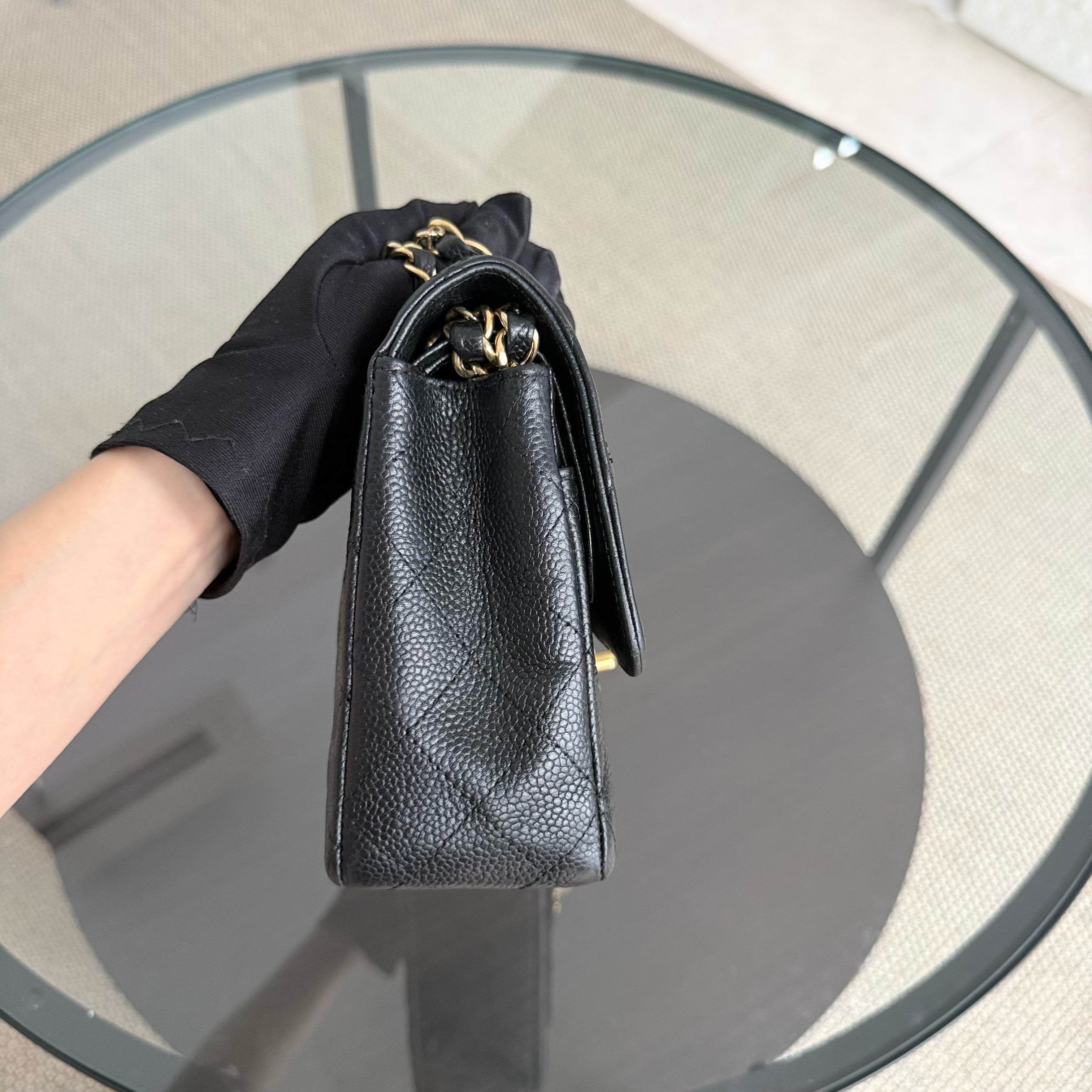 Chanel Classic Flap Medium - 25CM Caviar Quilted Black Gold Hardware Series 13