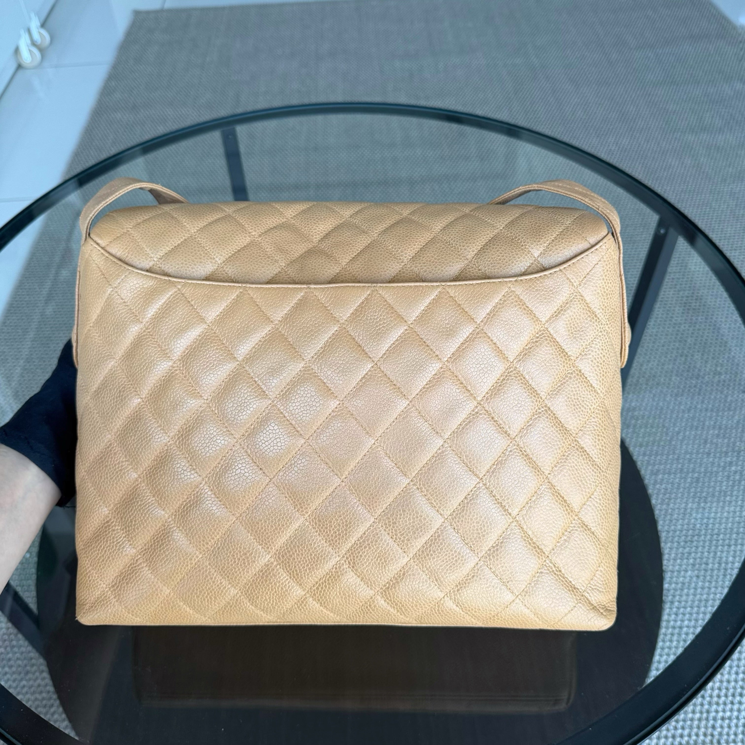 Chanel Tote - Caviar Quilted Beige Gold Hardware Series 2